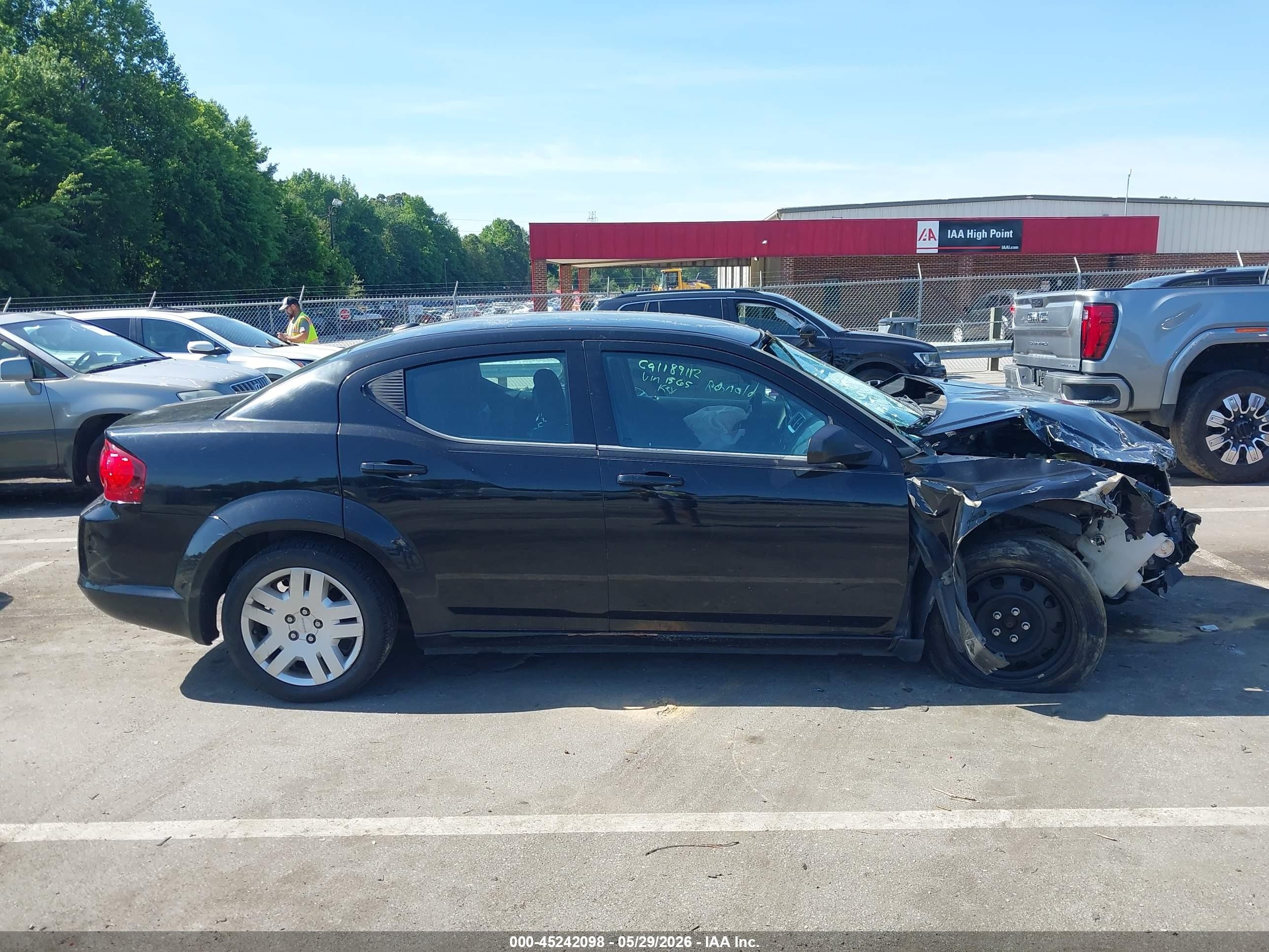 2012 Dodge Avenger Se Black vin: 1C3CDZABXCN171565