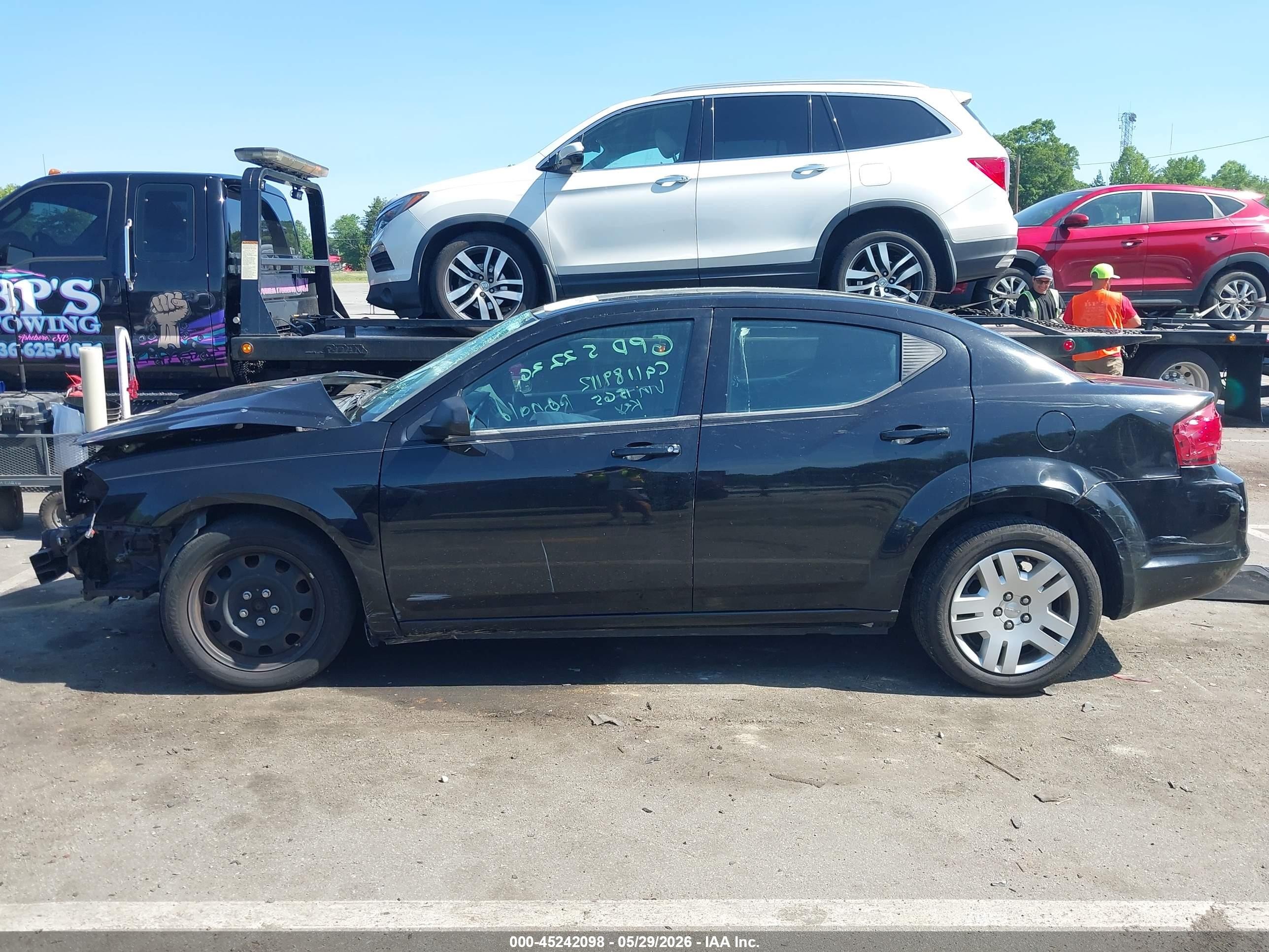 2012 Dodge Avenger Se Black vin: 1C3CDZABXCN171565