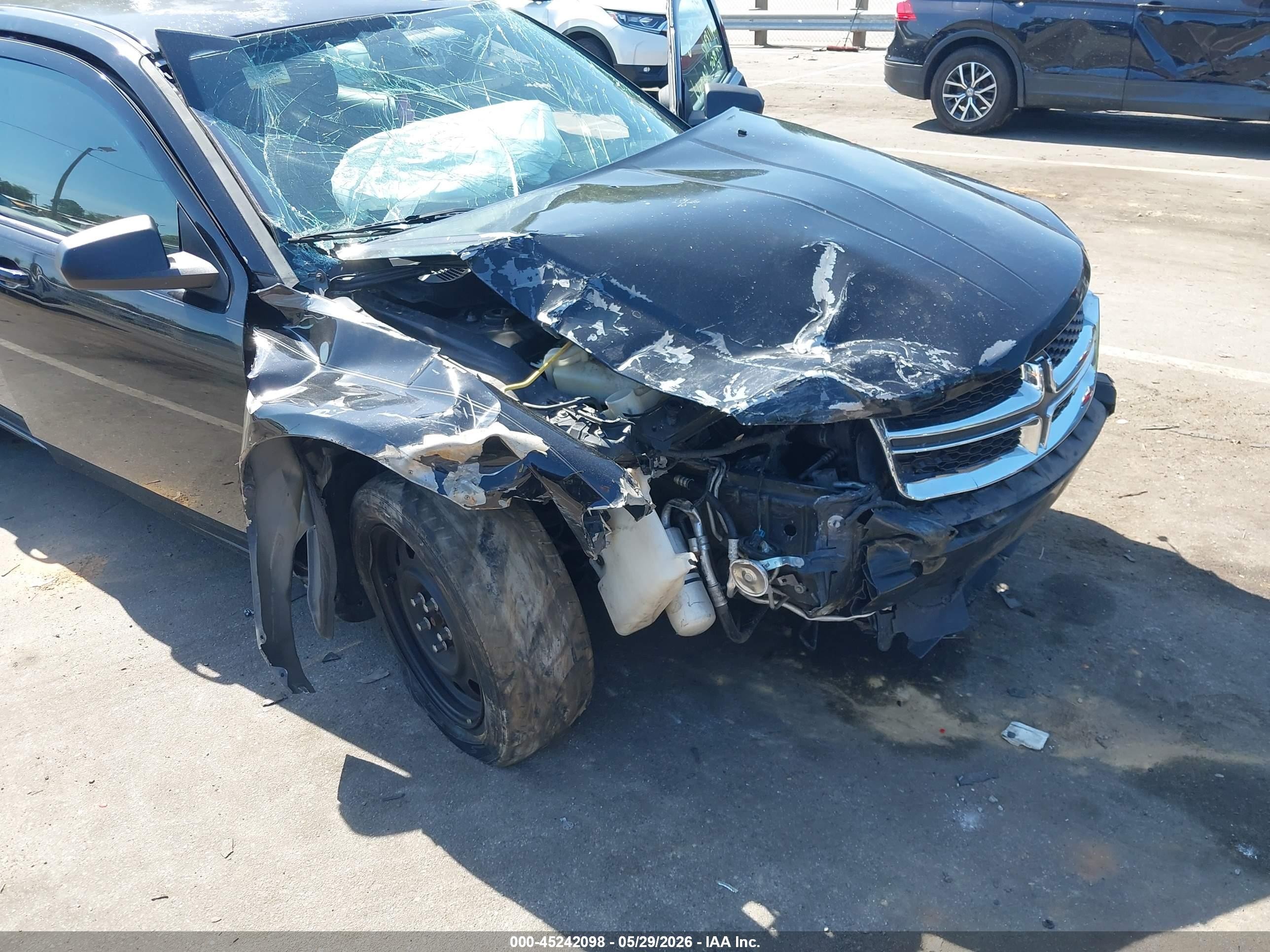 2012 Dodge Avenger Se Black vin: 1C3CDZABXCN171565