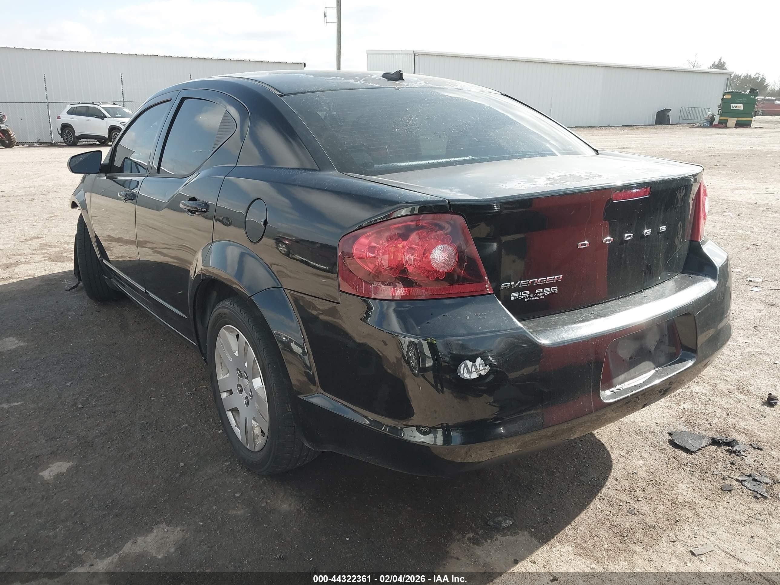 2012 Dodge Avenger Se Black vin: 1C3CDZABXCN242571