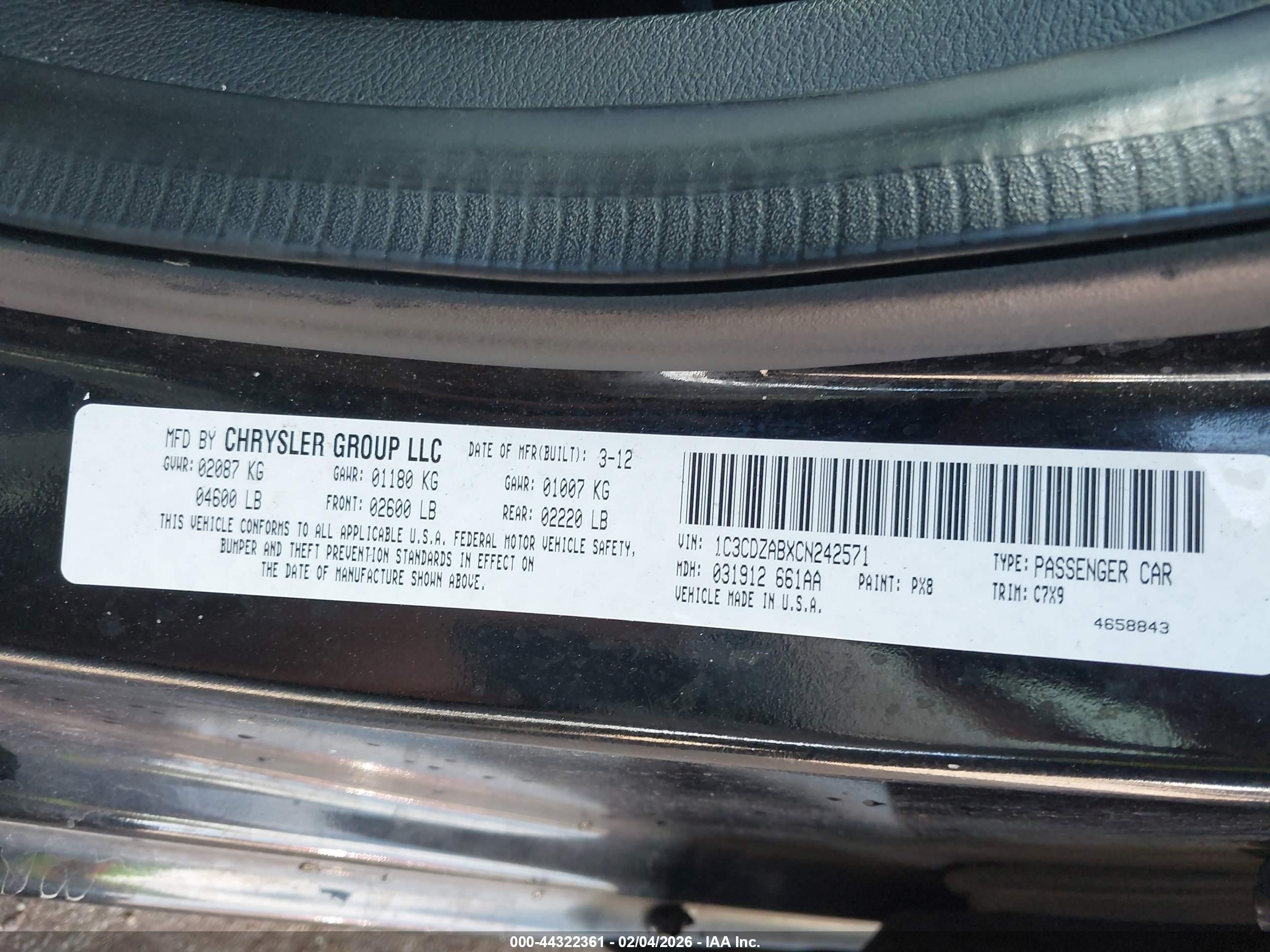 2012 Dodge Avenger Se Black vin: 1C3CDZABXCN242571