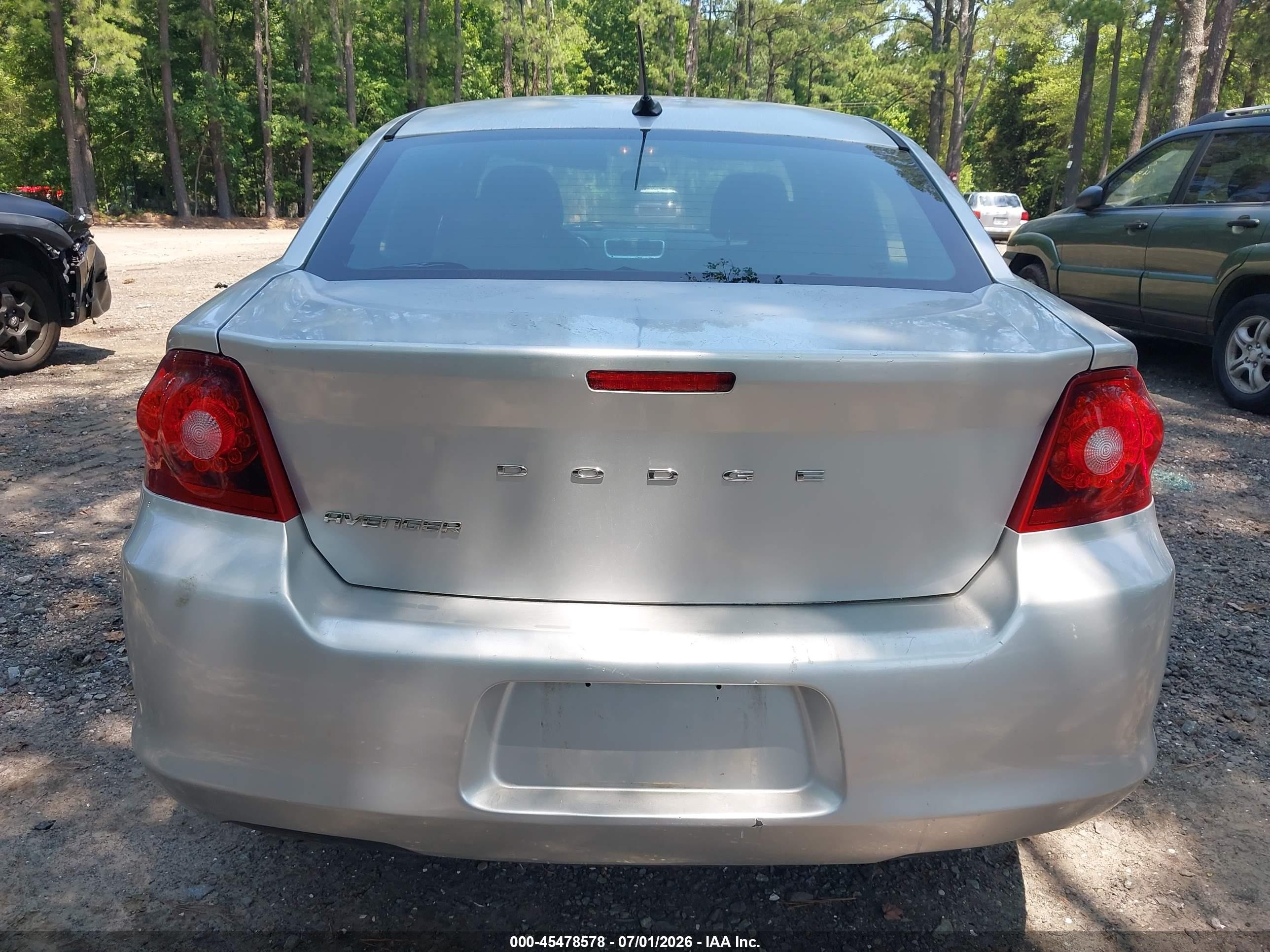 2012 Dodge Avenger Se Silver vin: 1C3CDZABXCN294203