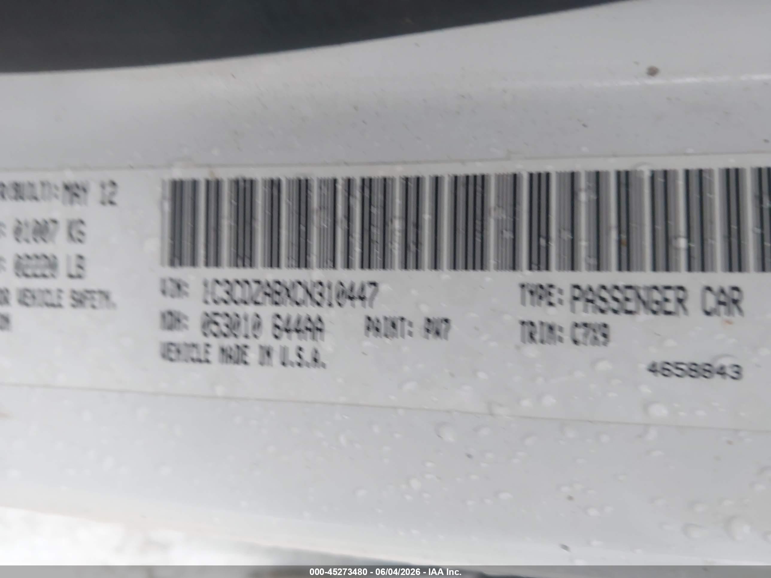 2012 Dodge Avenger Se White vin: 1C3CDZABXCN310447
