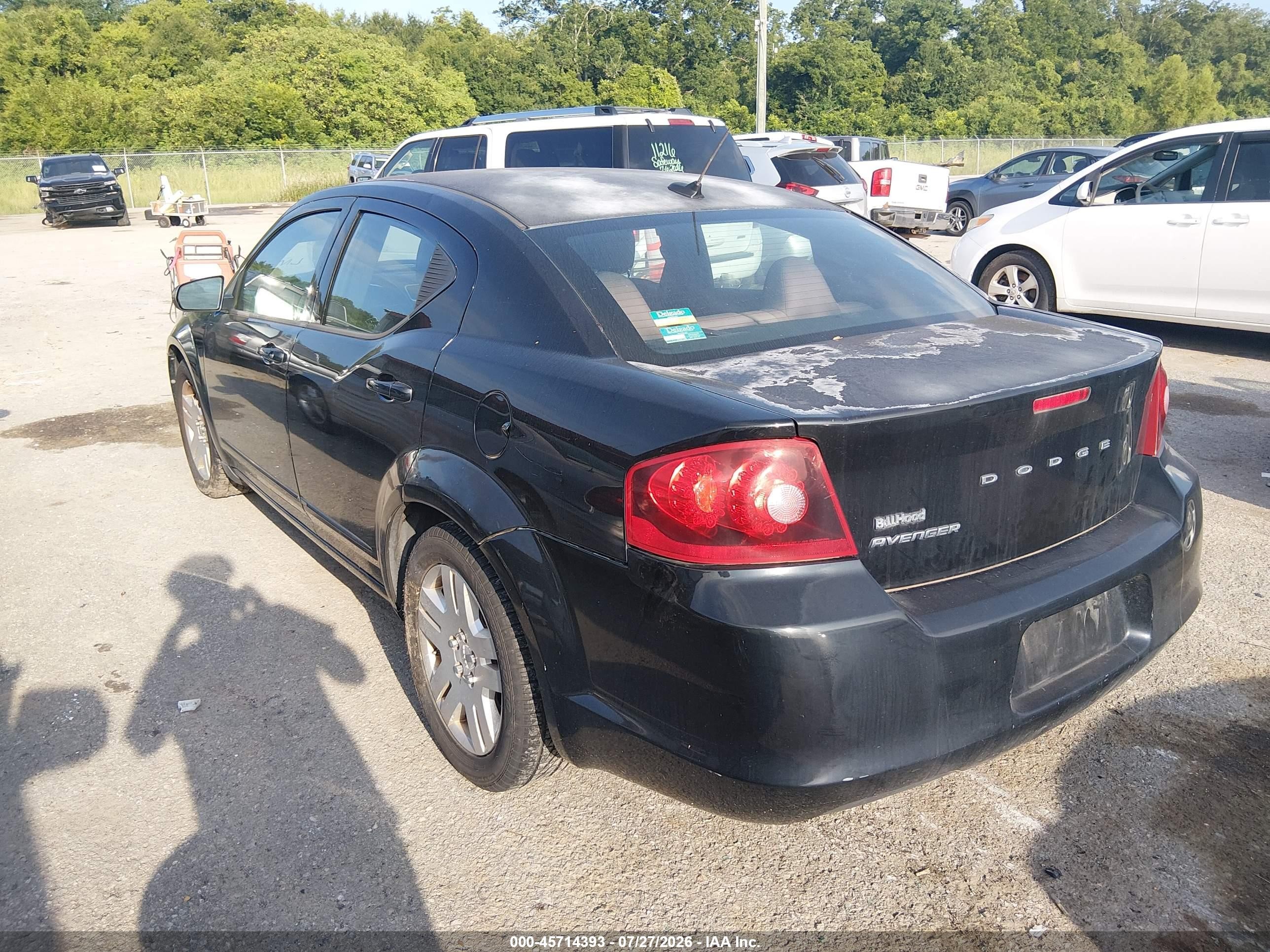 2012 Dodge Avenger Se Черный vin: 1C3CDZABXCN324185