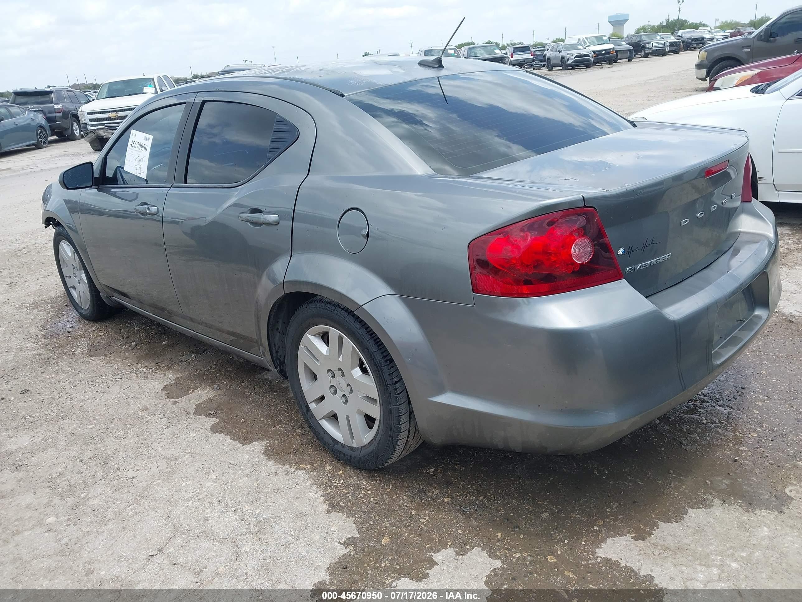 2013 Dodge Avenger Se Gray vin: 1C3CDZABXDN548378