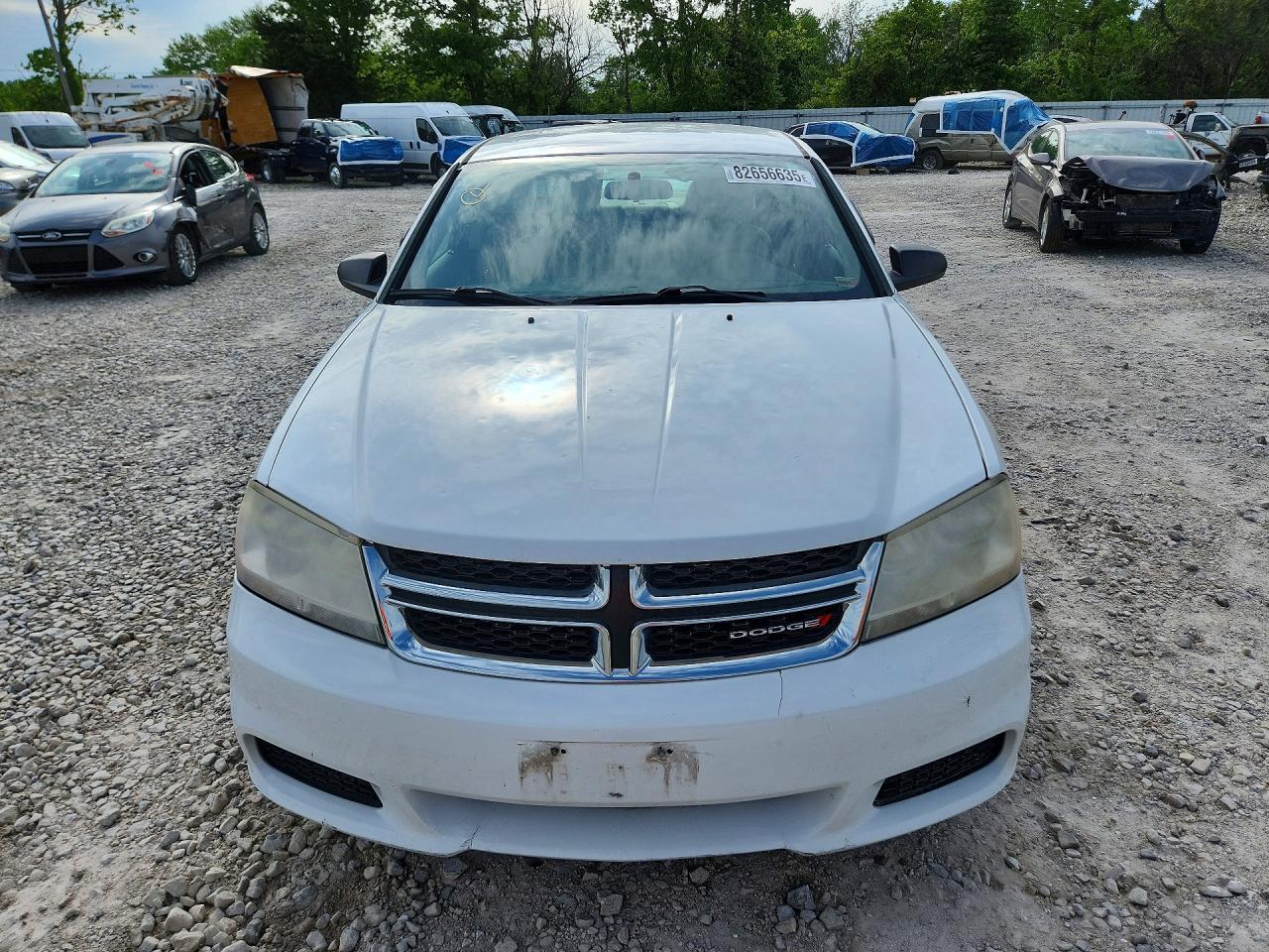 2013 Dodge Avenger White vin: 1C3CDZABXDN590162