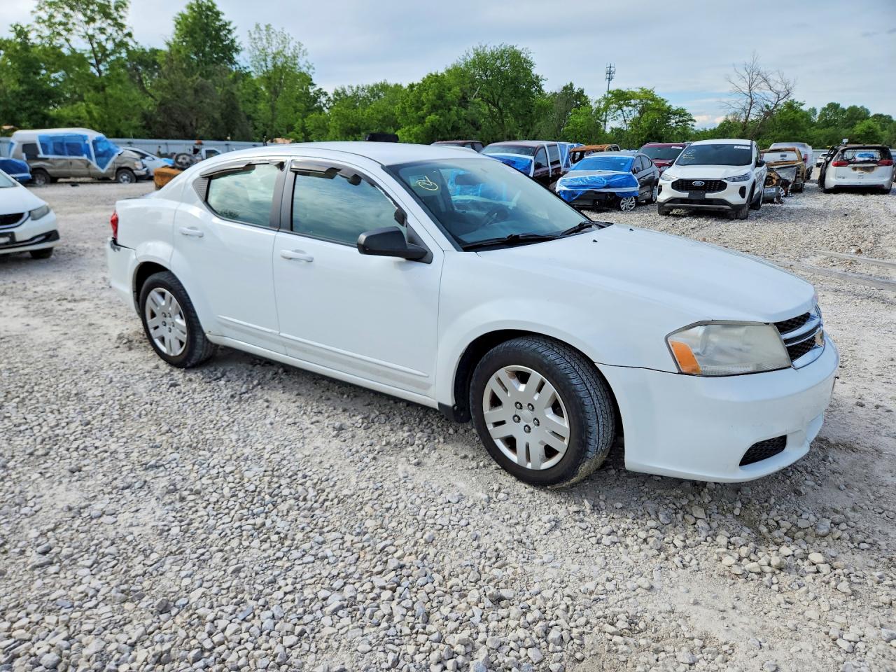 2013 Dodge Avenger White vin: 1C3CDZABXDN590162