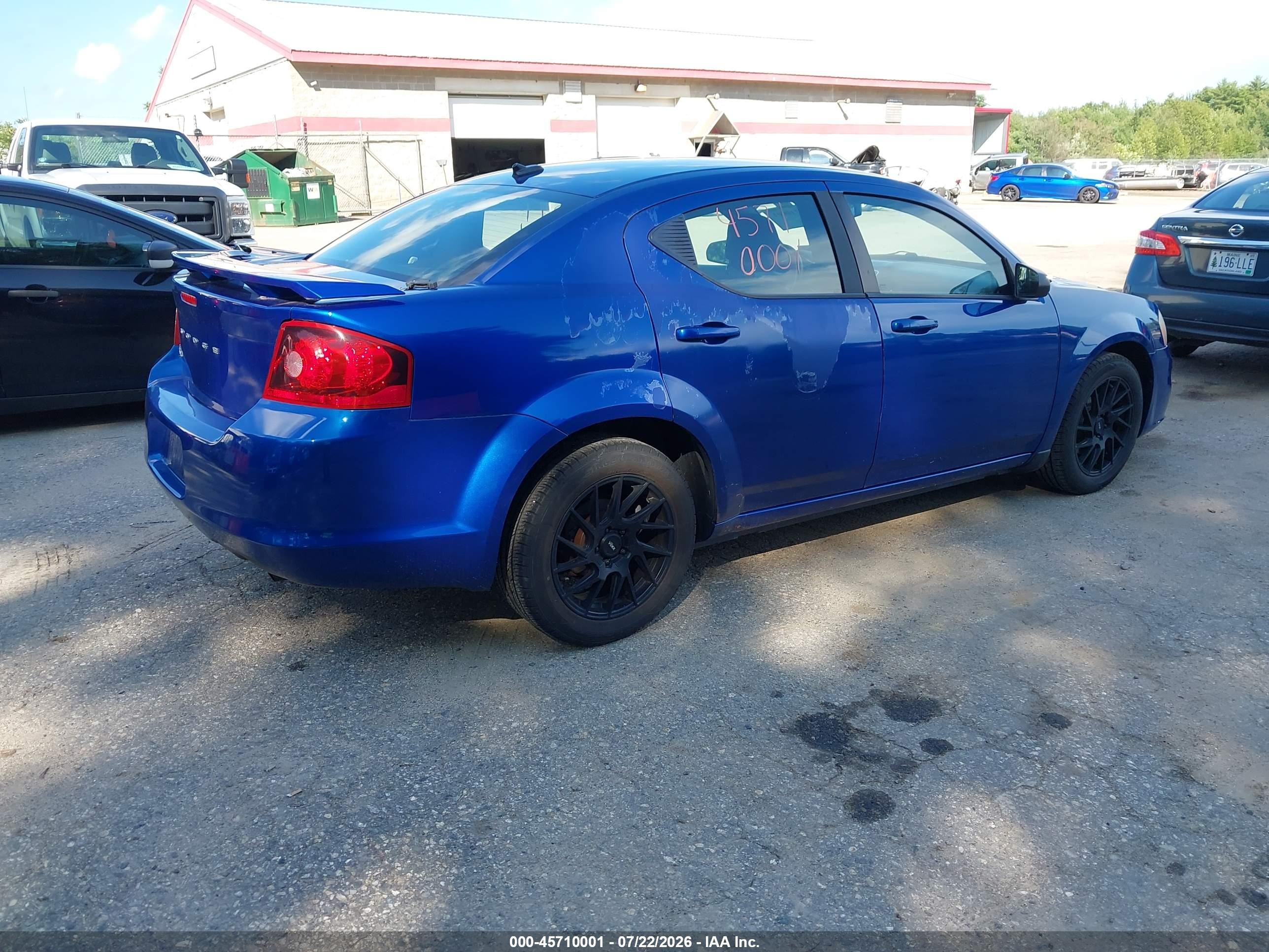 2013 Dodge Avenger Se Blue vin: 1C3CDZABXDN628327