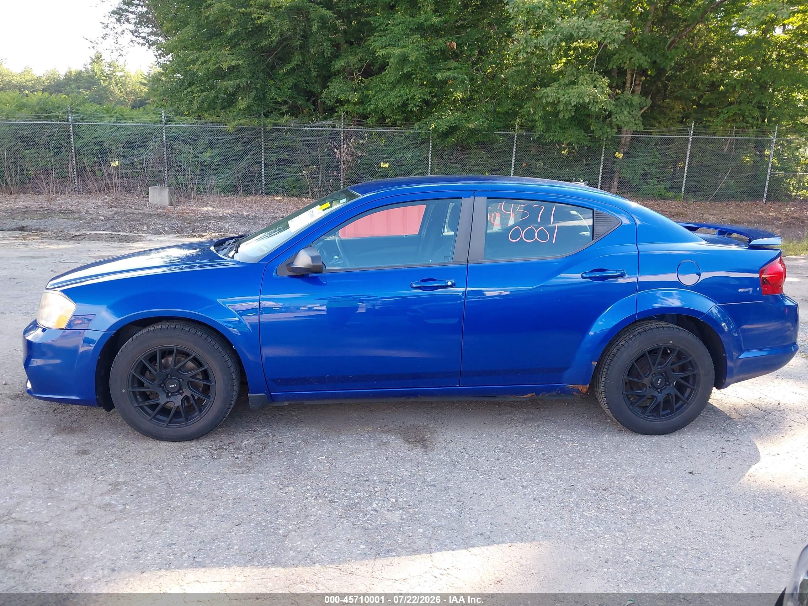 2013 Dodge Avenger Se Blue vin: 1C3CDZABXDN628327