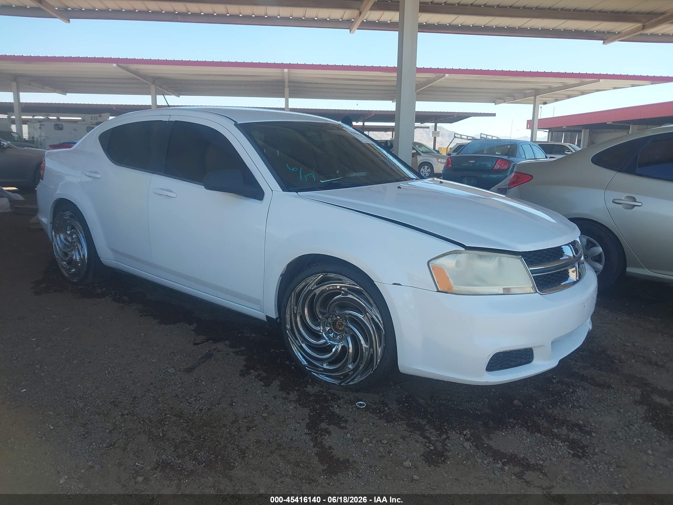 2013 Dodge Avenger Se White vin: 1C3CDZABXDN643846