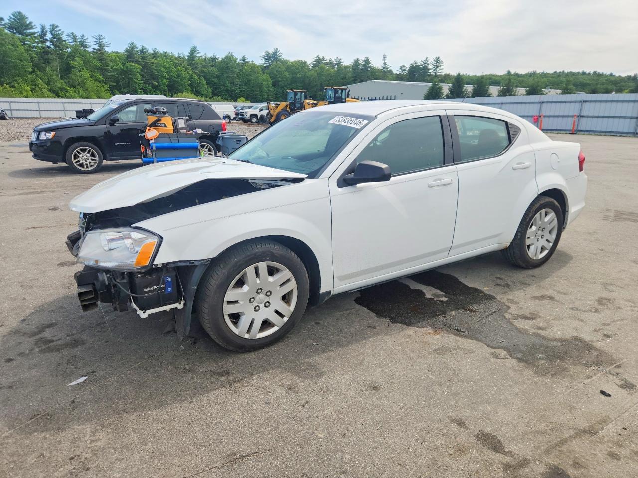 2014 Dodge Avenger White vin: 1C3CDZABXEN190006