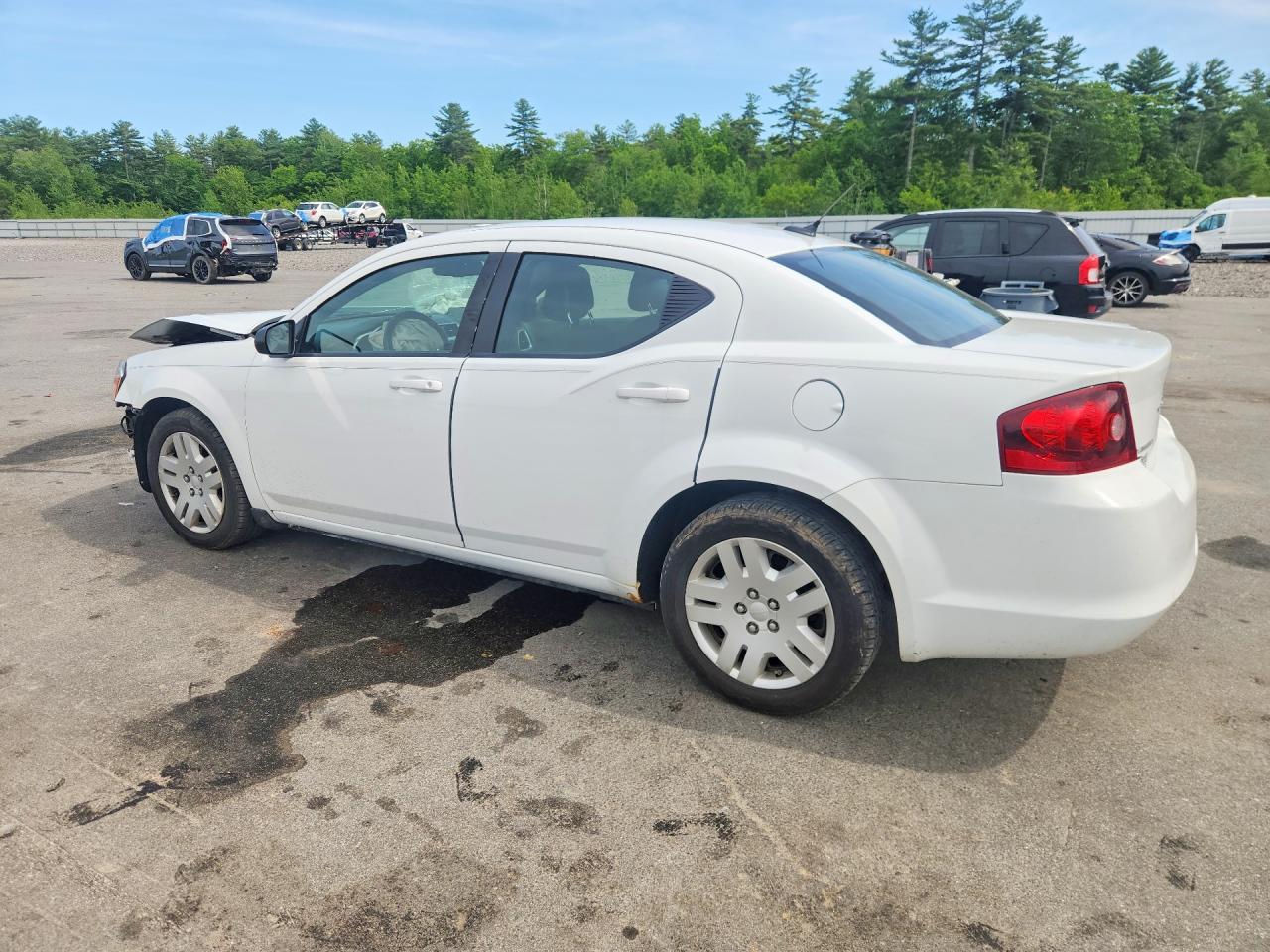 2014 Dodge Avenger White vin: 1C3CDZABXEN190006