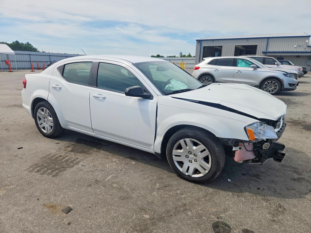 2014 Dodge Avenger White vin: 1C3CDZABXEN190006