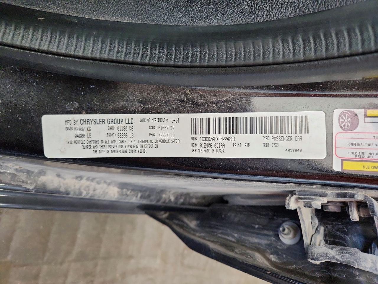 2014 Dodge Avenger Se Черный vin: 1C3CDZABXEN224221