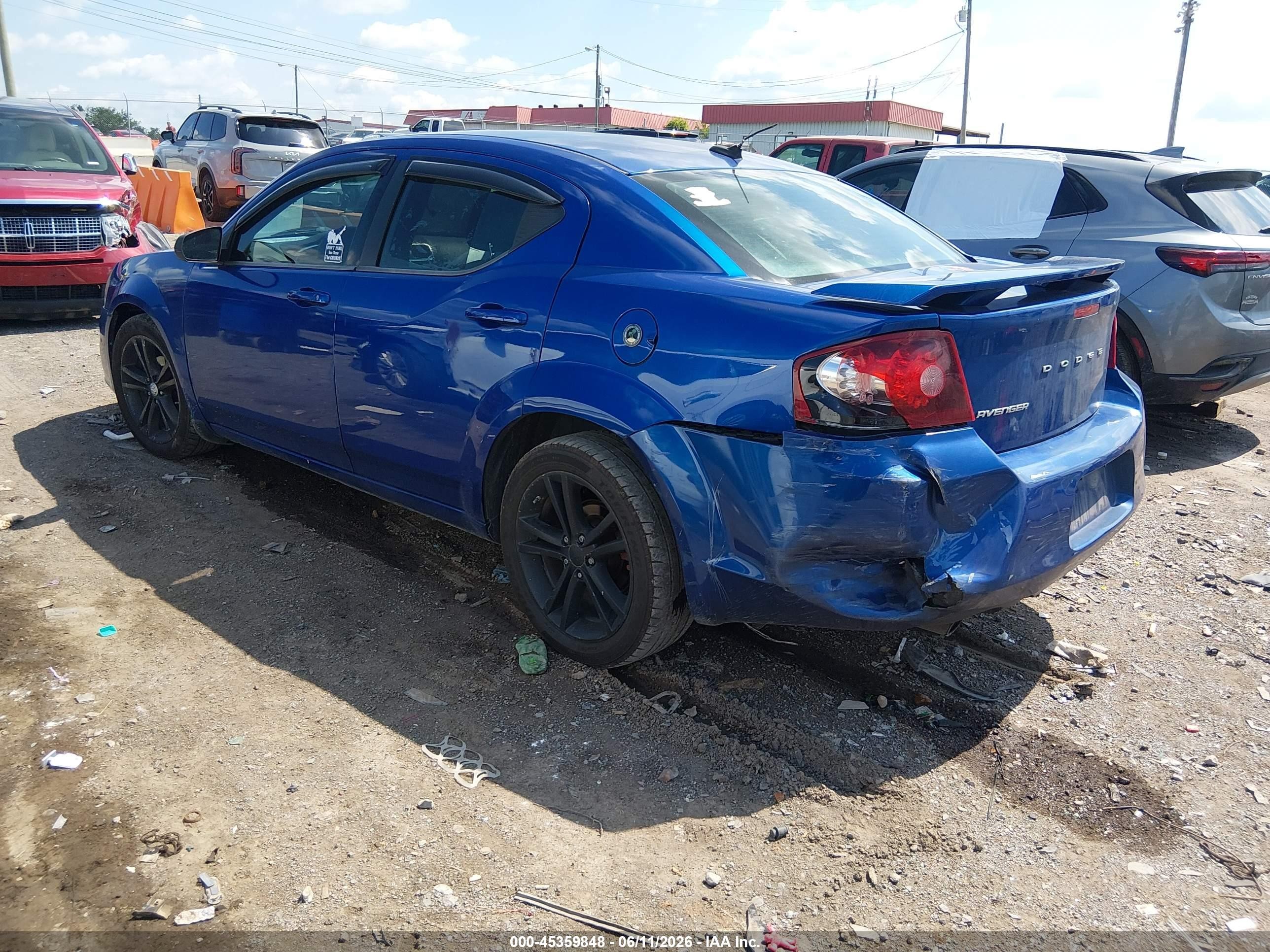 2014 Dodge Avenger Se Blue vin: 1C3CDZAG0EN160296
