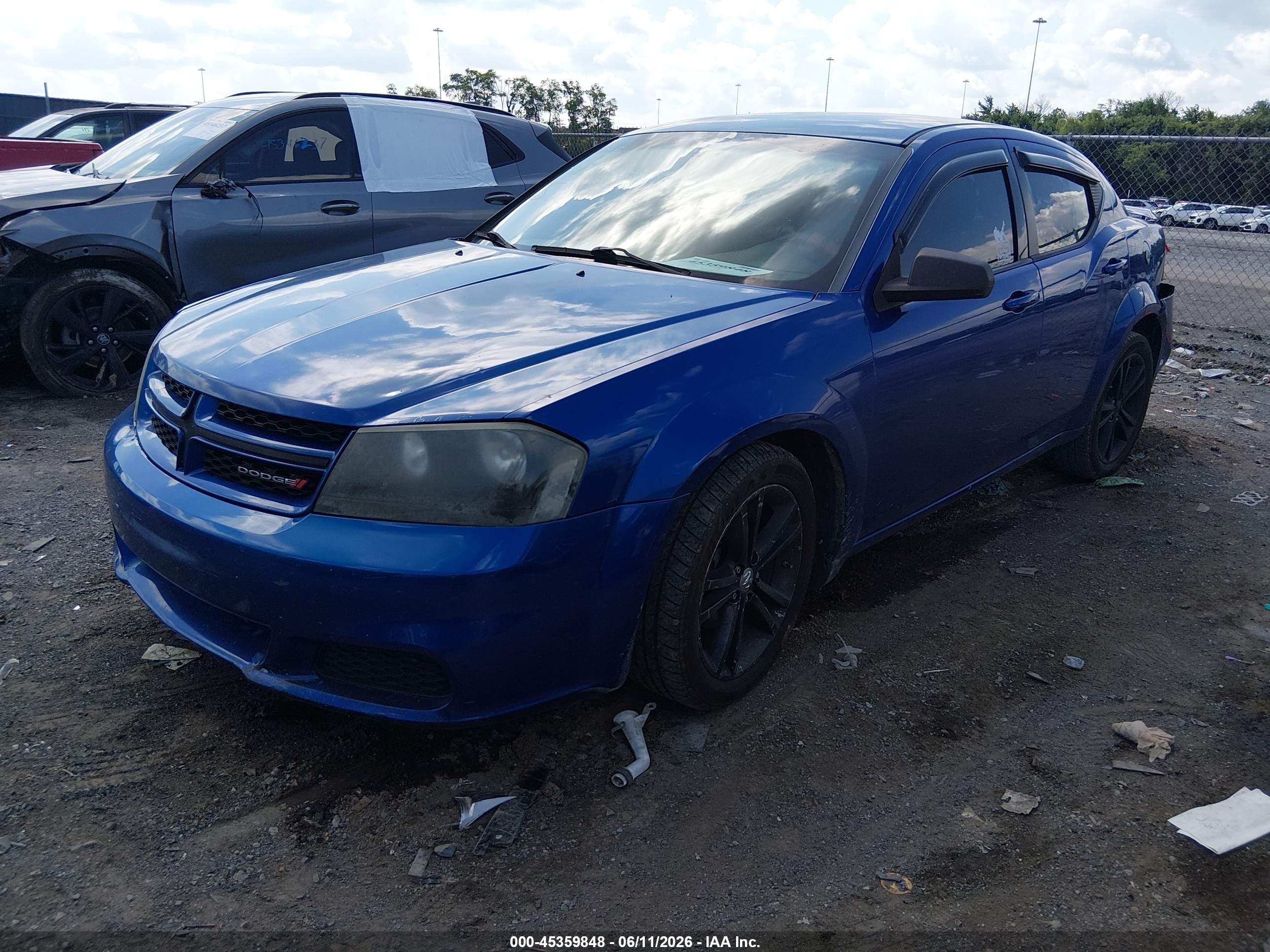 2014 Dodge Avenger Se Blue vin: 1C3CDZAG0EN160296