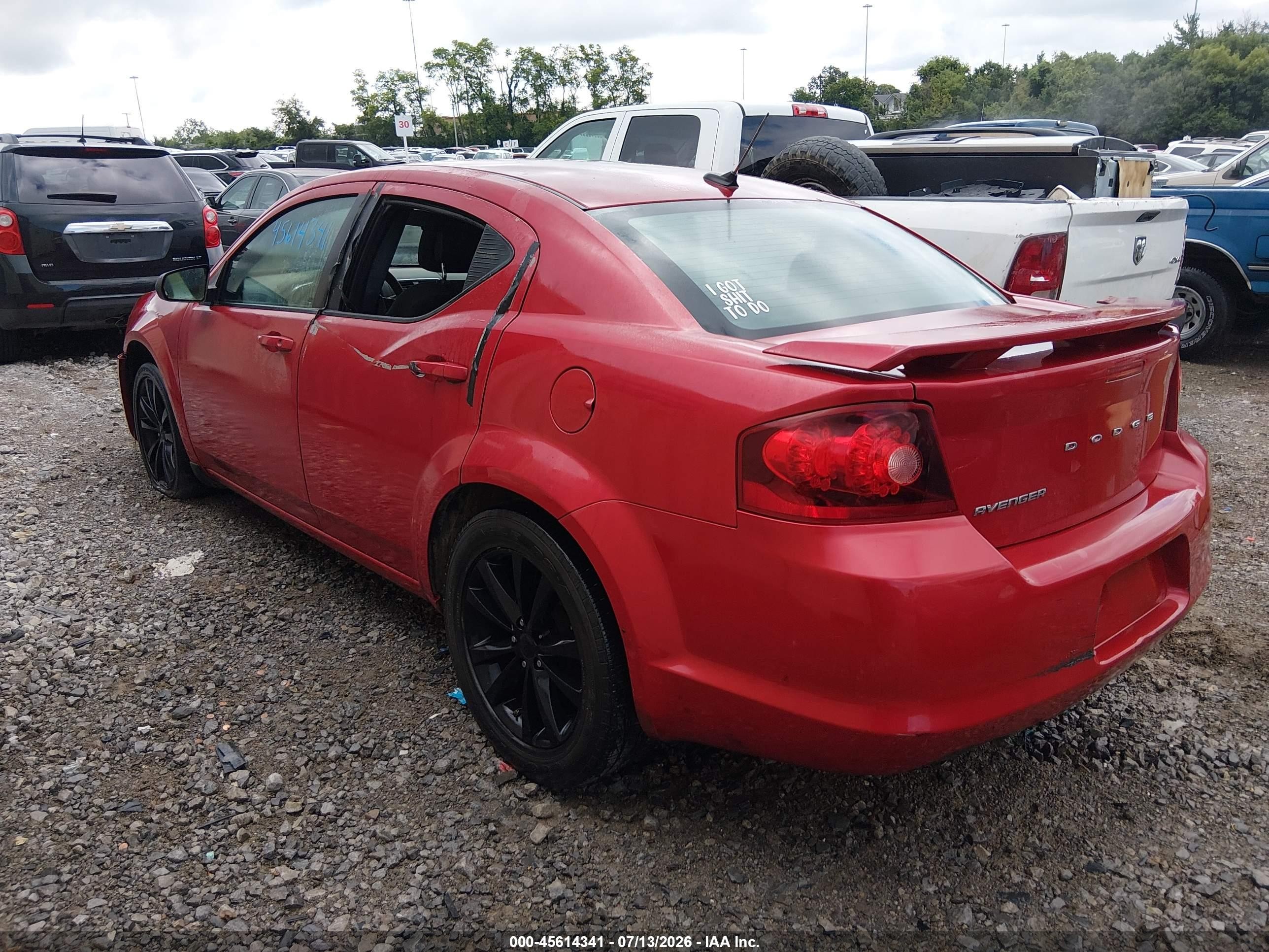 2014 Dodge Avenger Se Red vin: 1C3CDZAG2EN149462