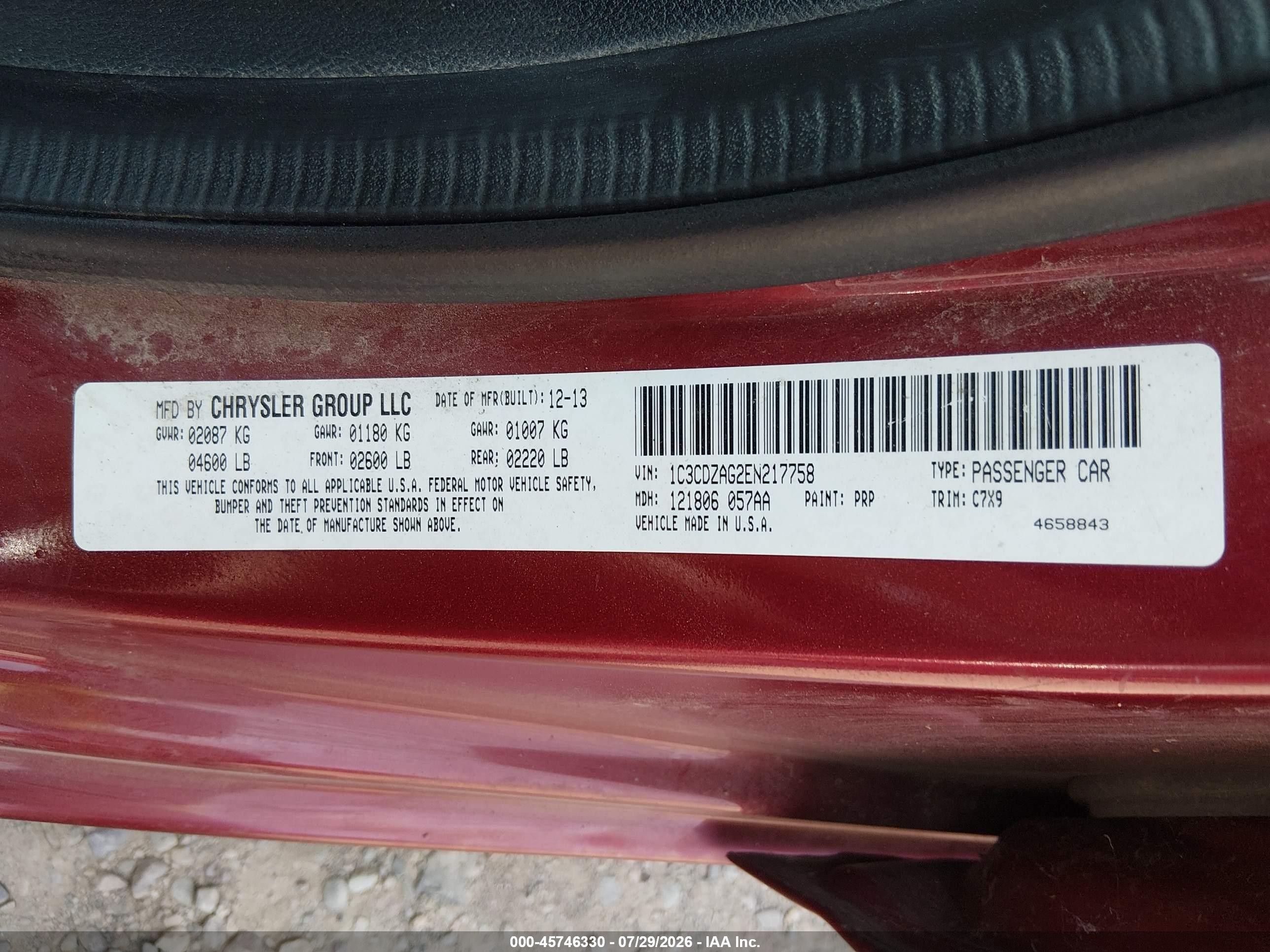 2014 Dodge Avenger Se Красный vin: 1C3CDZAG2EN217758
