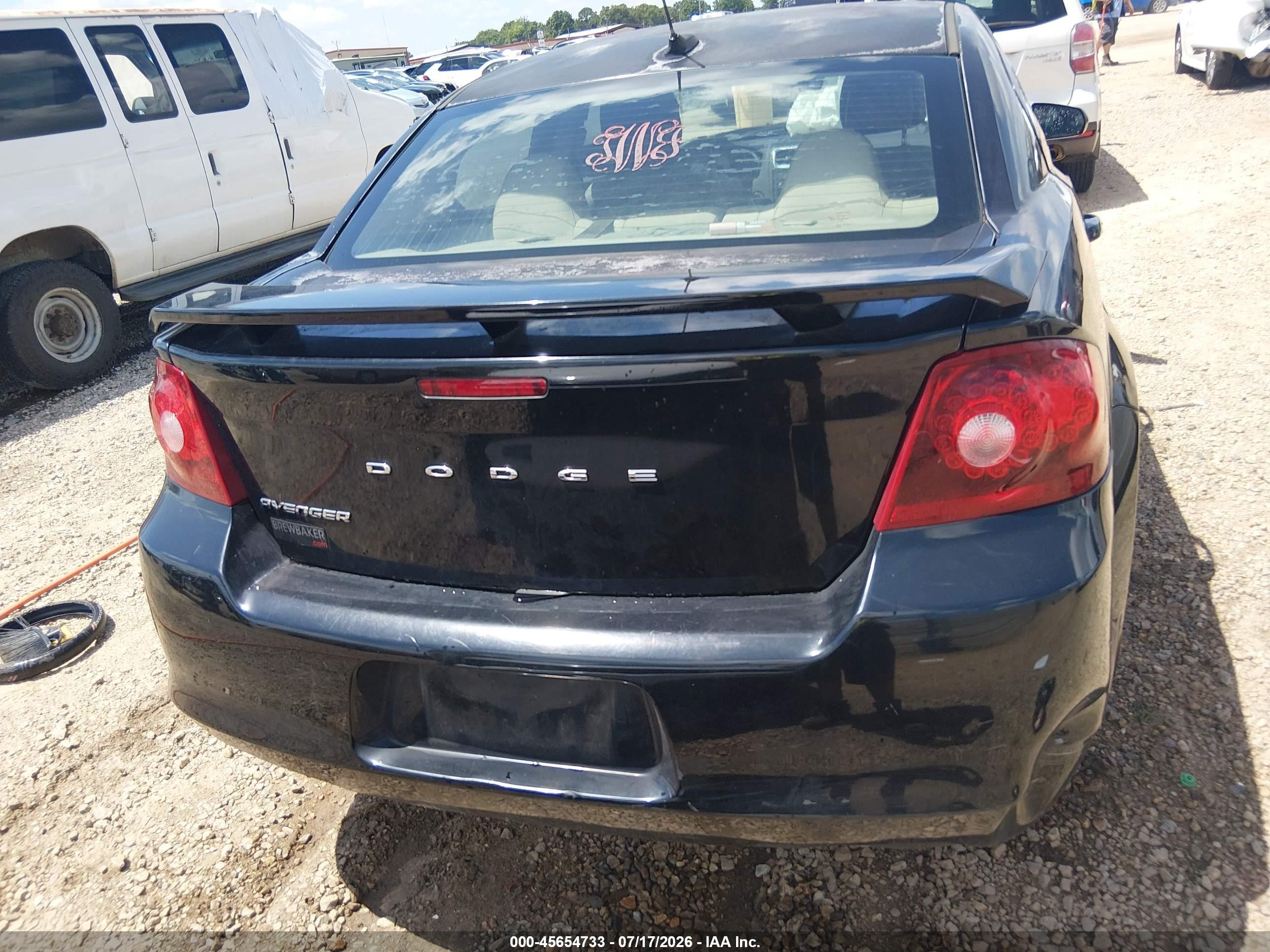 2013 Dodge Avenger Se V6 Черный vin: 1C3CDZAG3DN519610