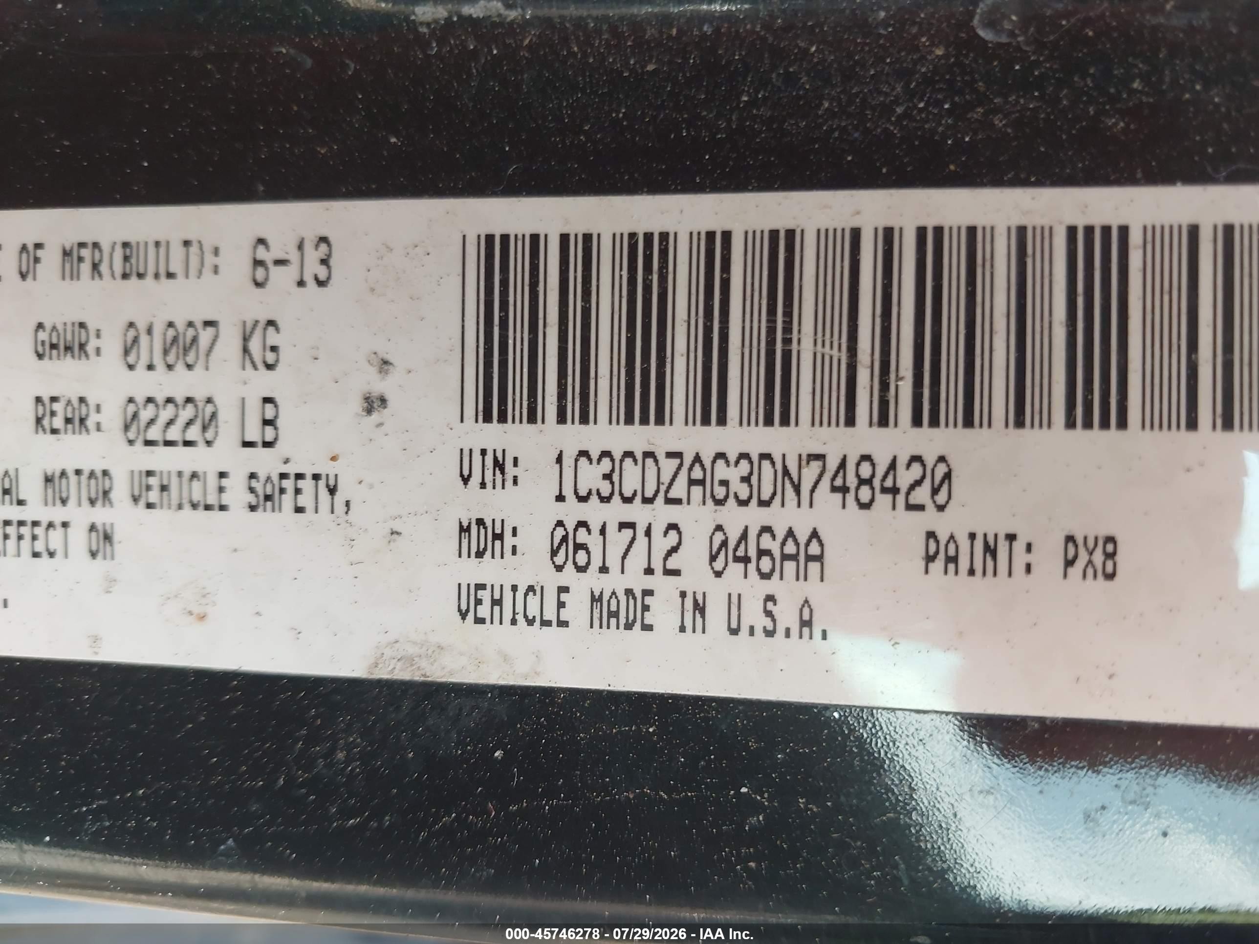2013 Dodge Avenger Se V6 Black vin: 1C3CDZAG3DN748420