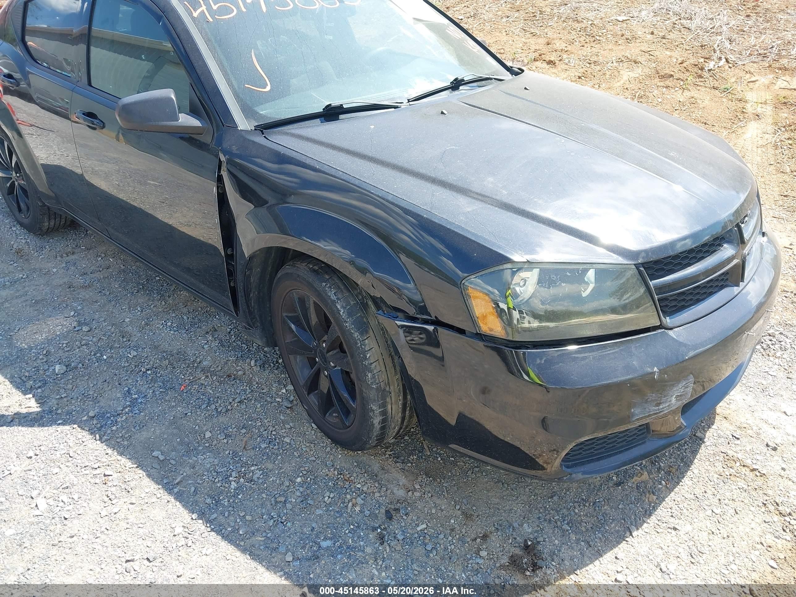2014 Dodge Avenger Se Black vin: 1C3CDZAG4EN177361