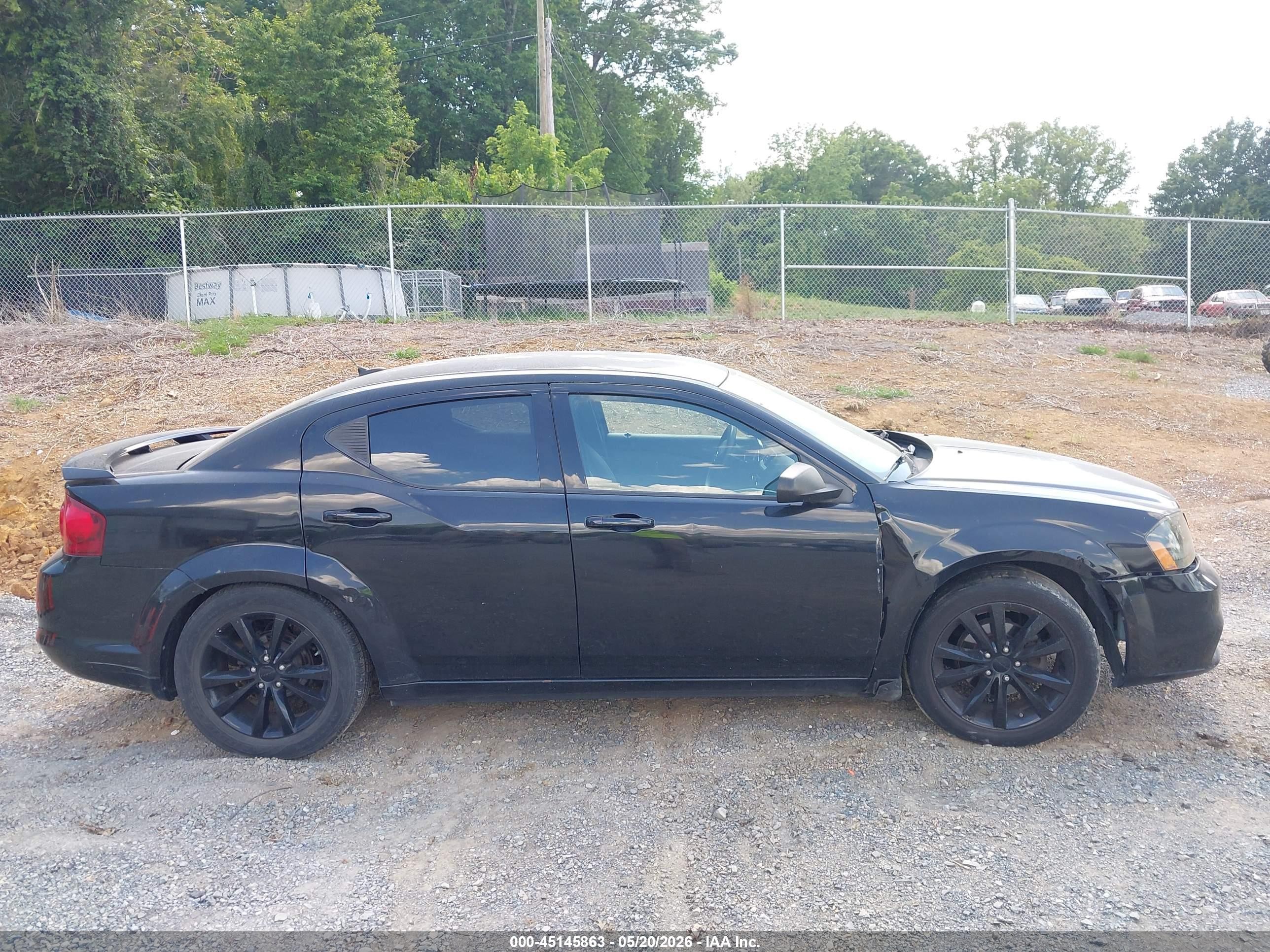 2014 Dodge Avenger Se Black vin: 1C3CDZAG4EN177361