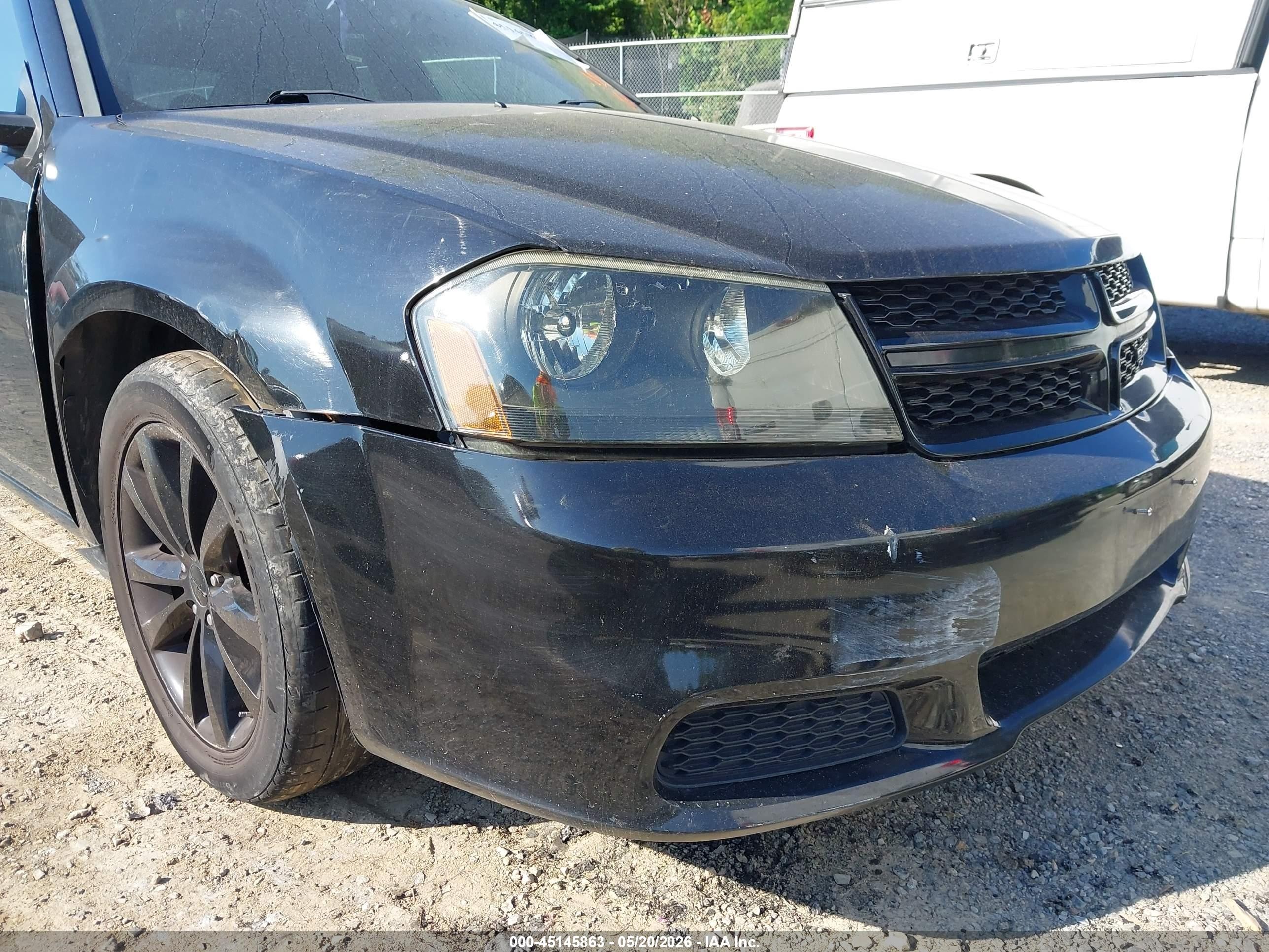 2014 Dodge Avenger Se Black vin: 1C3CDZAG4EN177361