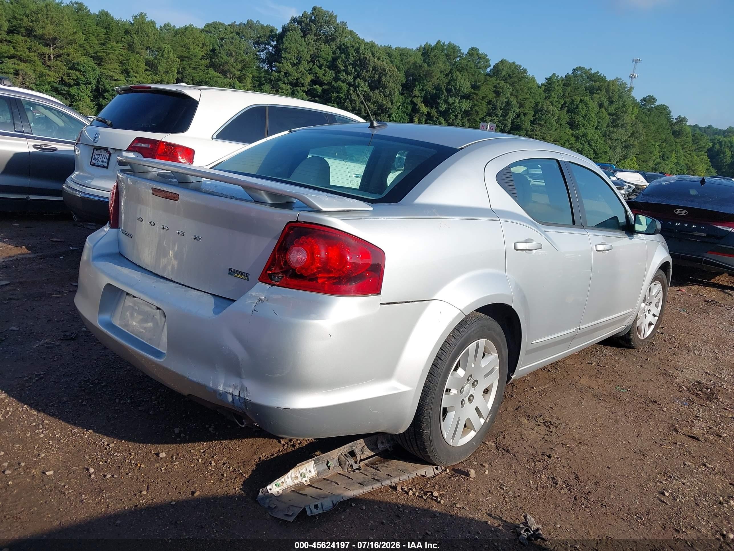 2012 Dodge Avenger Se Silver vin: 1C3CDZAG5CN269611