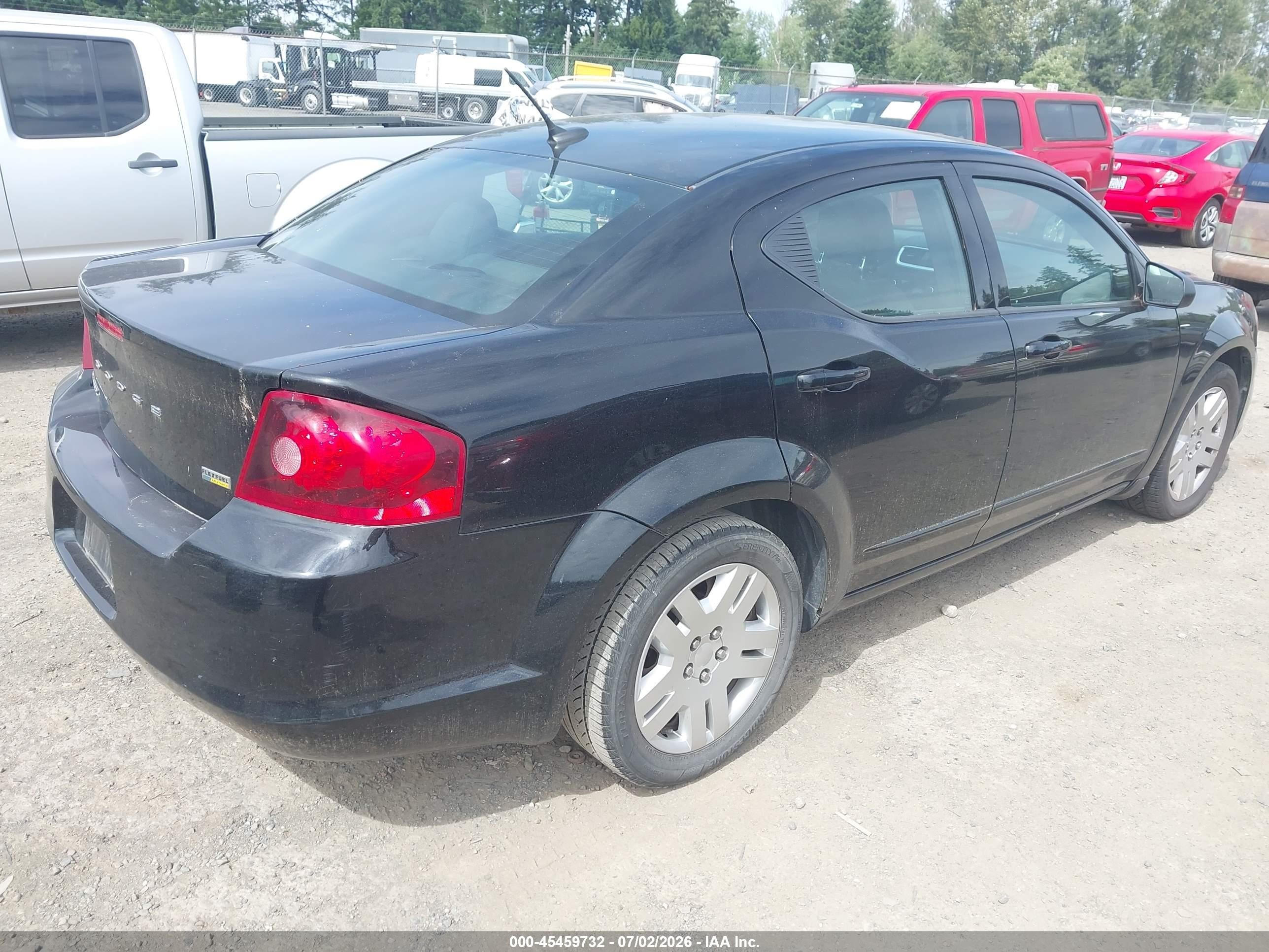 2012 Dodge Avenger Se Black vin: 1C3CDZAG5CN327703