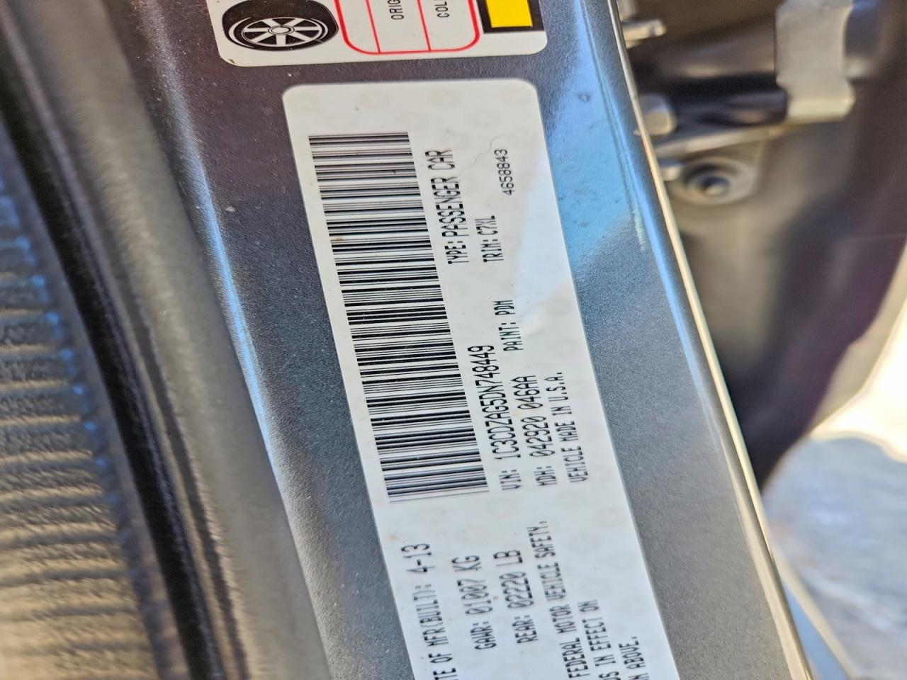 2013 Dodge Avenger Se Gray vin: 1C3CDZAG5DN748449