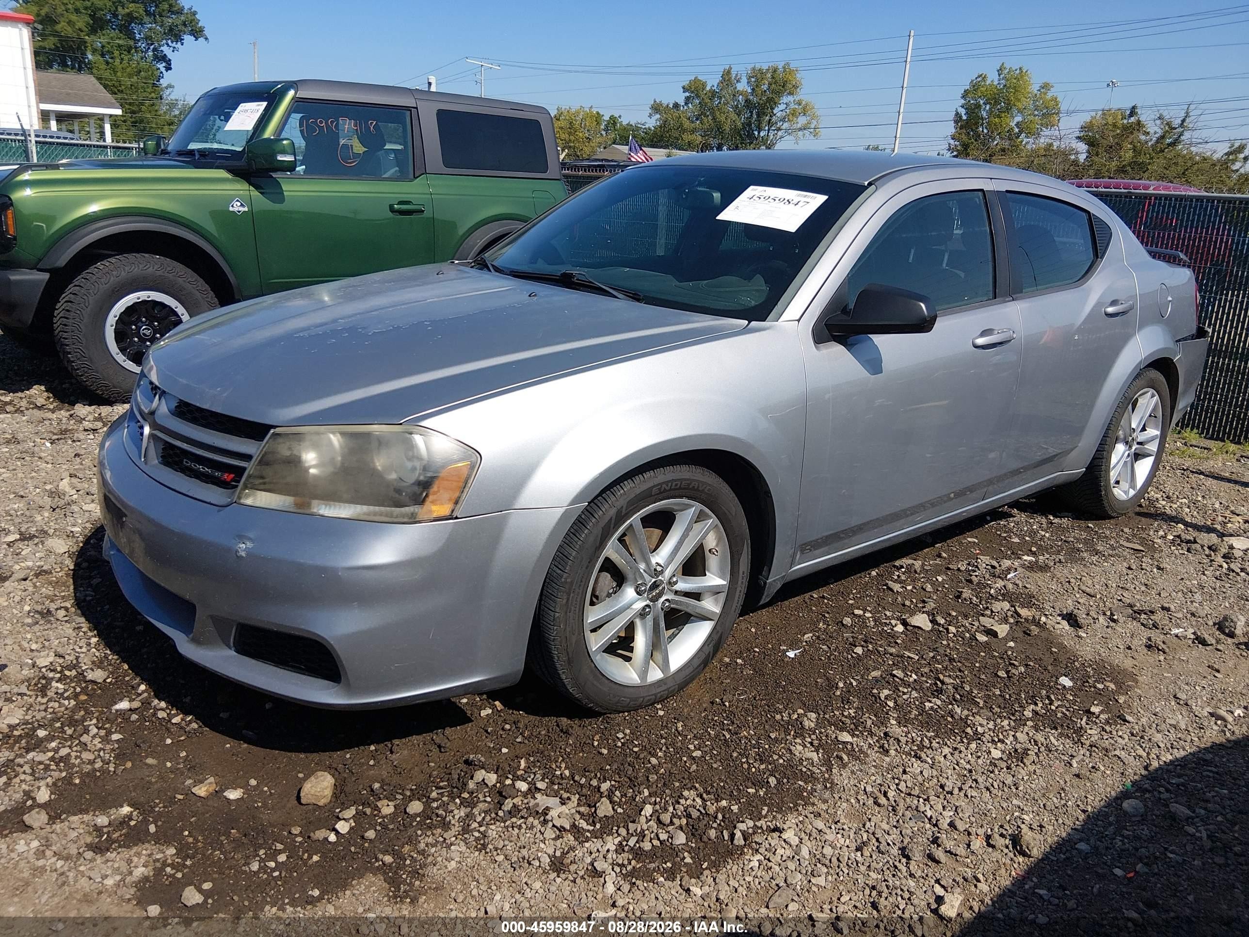 2014 Dodge Avenger Se Silver vin: 1C3CDZAG5EN155207