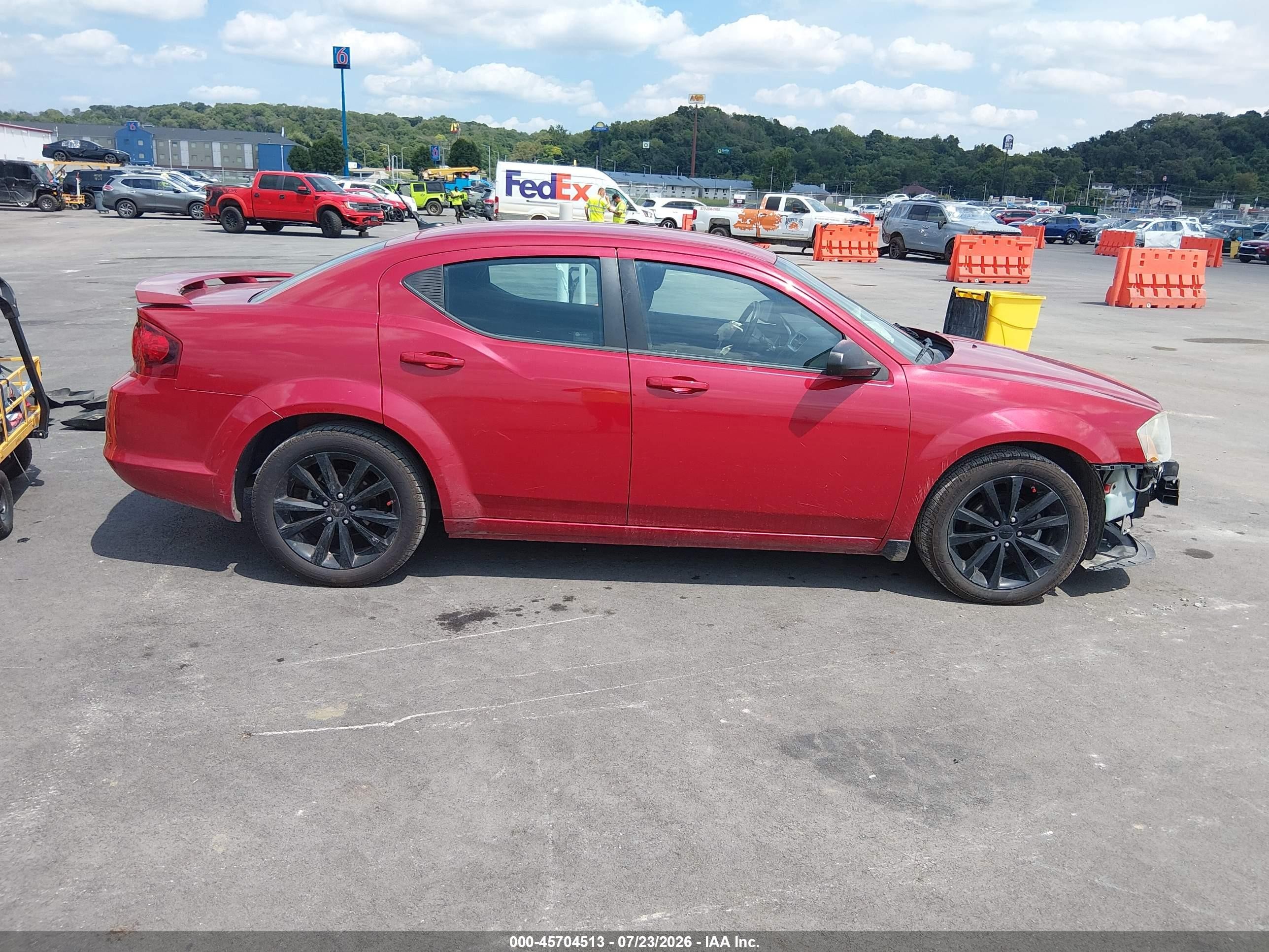 2013 Dodge Avenger Se V6 Red vin: 1C3CDZAG6DN757614