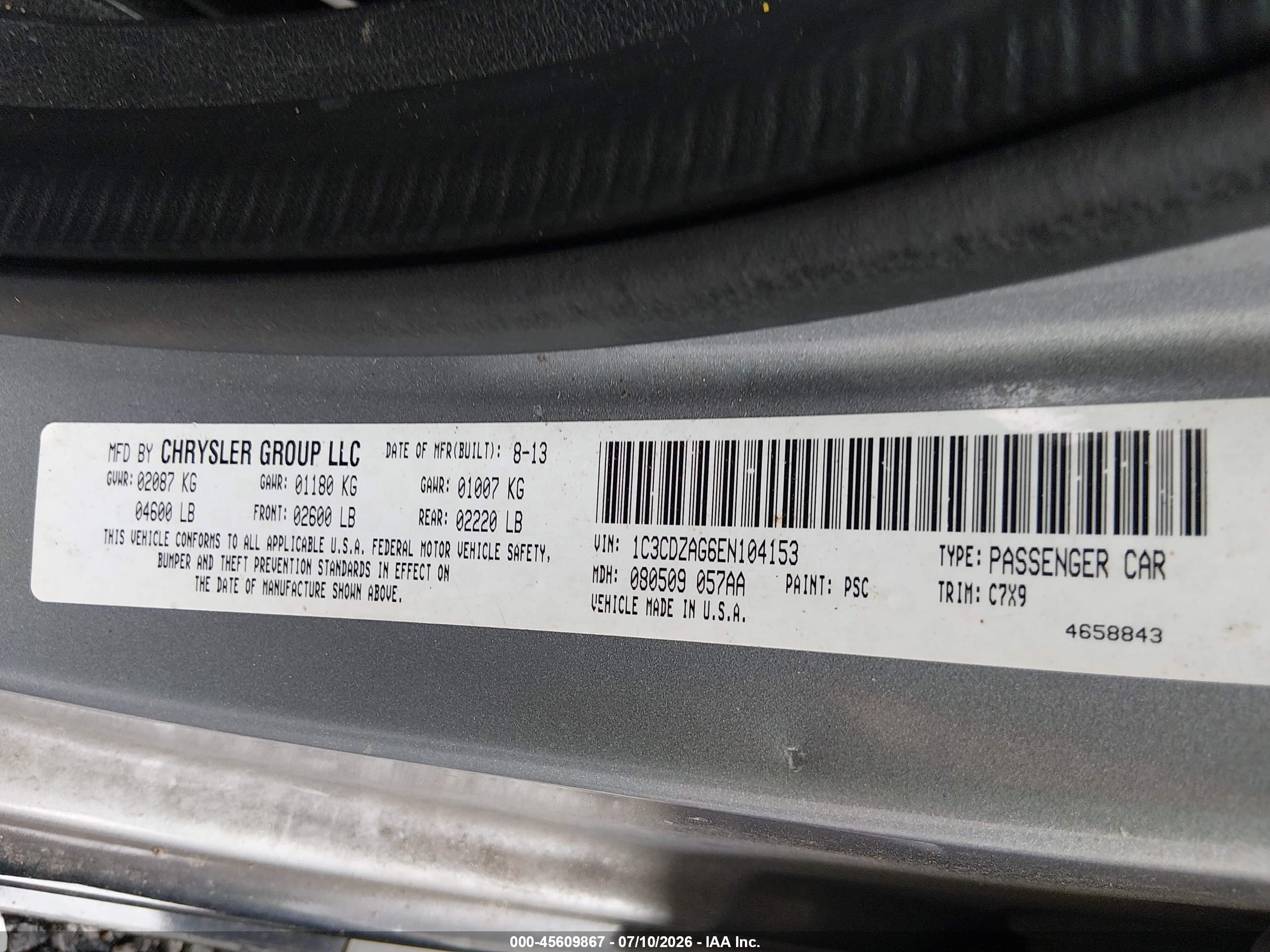 2014 Dodge Avenger Se Черный vin: 1C3CDZAG6EN104153