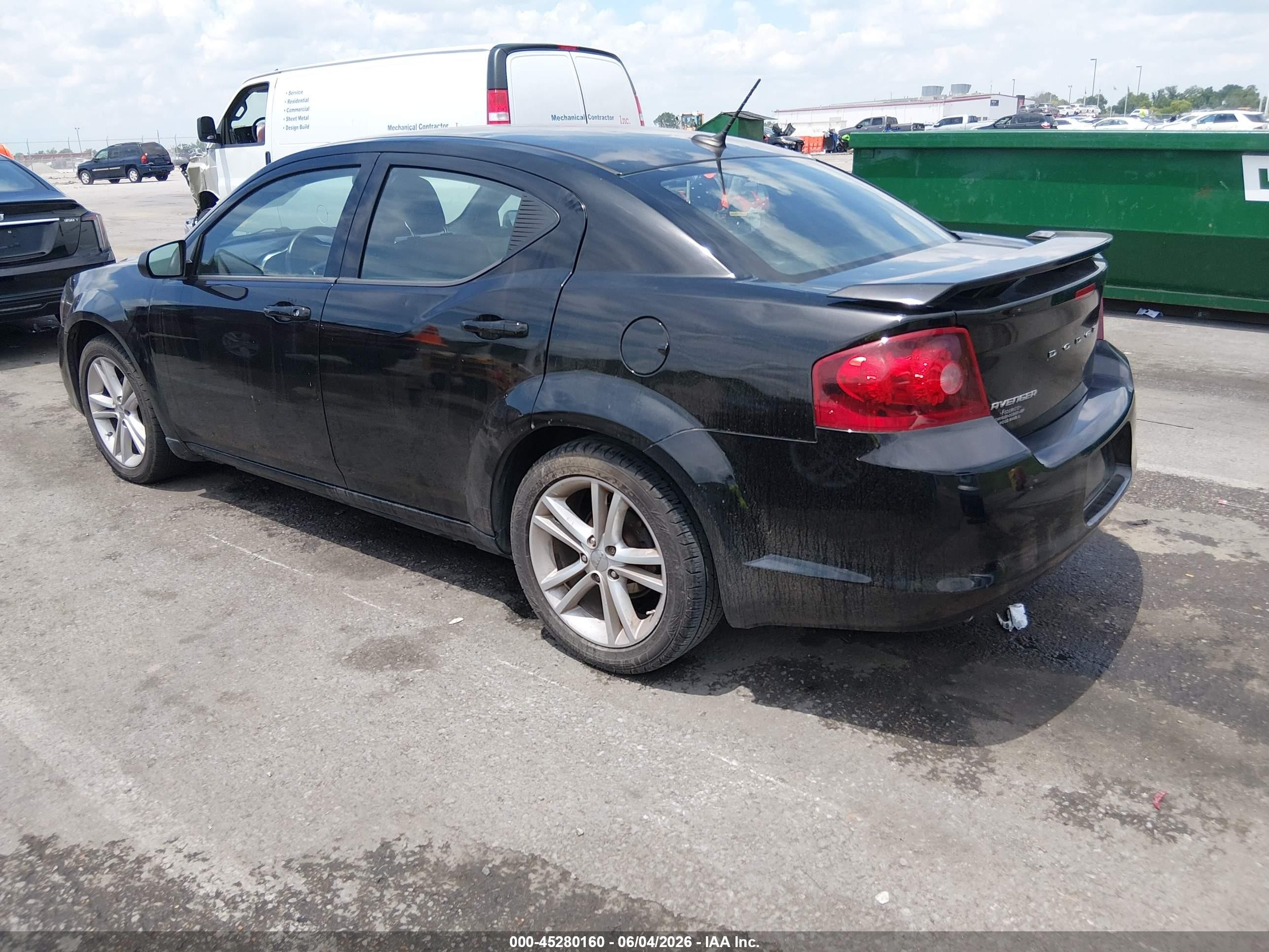 2014 Dodge Avenger Se Black vin: 1C3CDZAG7EN129711