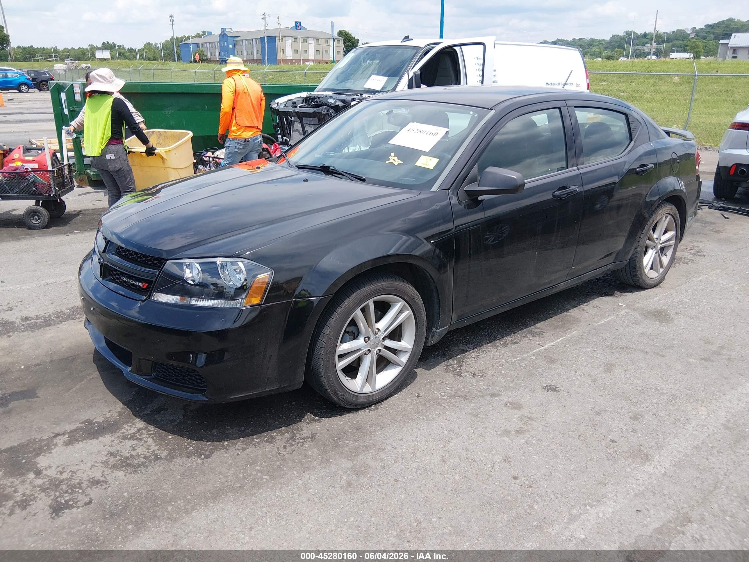 2014 Dodge Avenger Se Black vin: 1C3CDZAG7EN129711