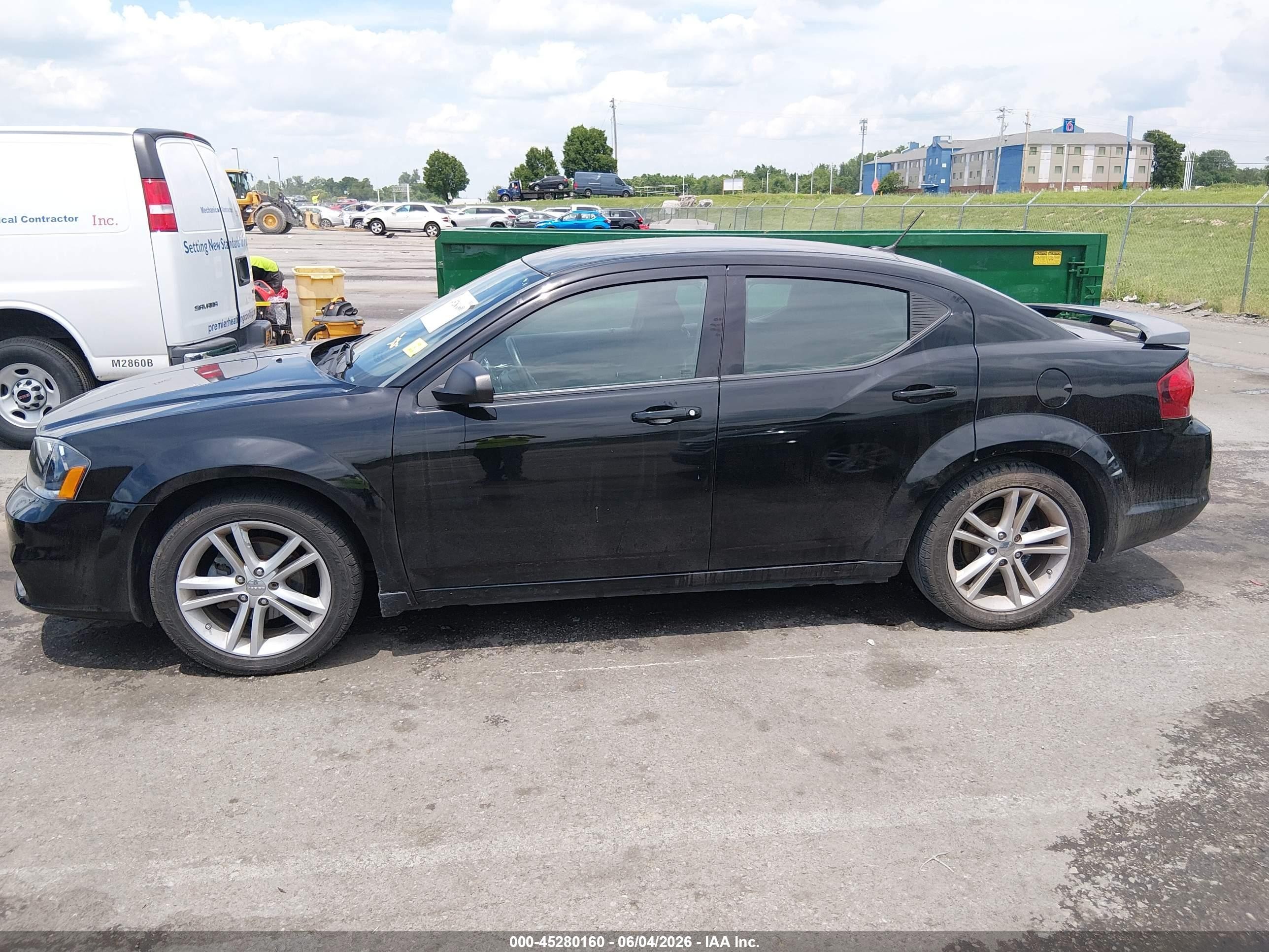2014 Dodge Avenger Se Black vin: 1C3CDZAG7EN129711