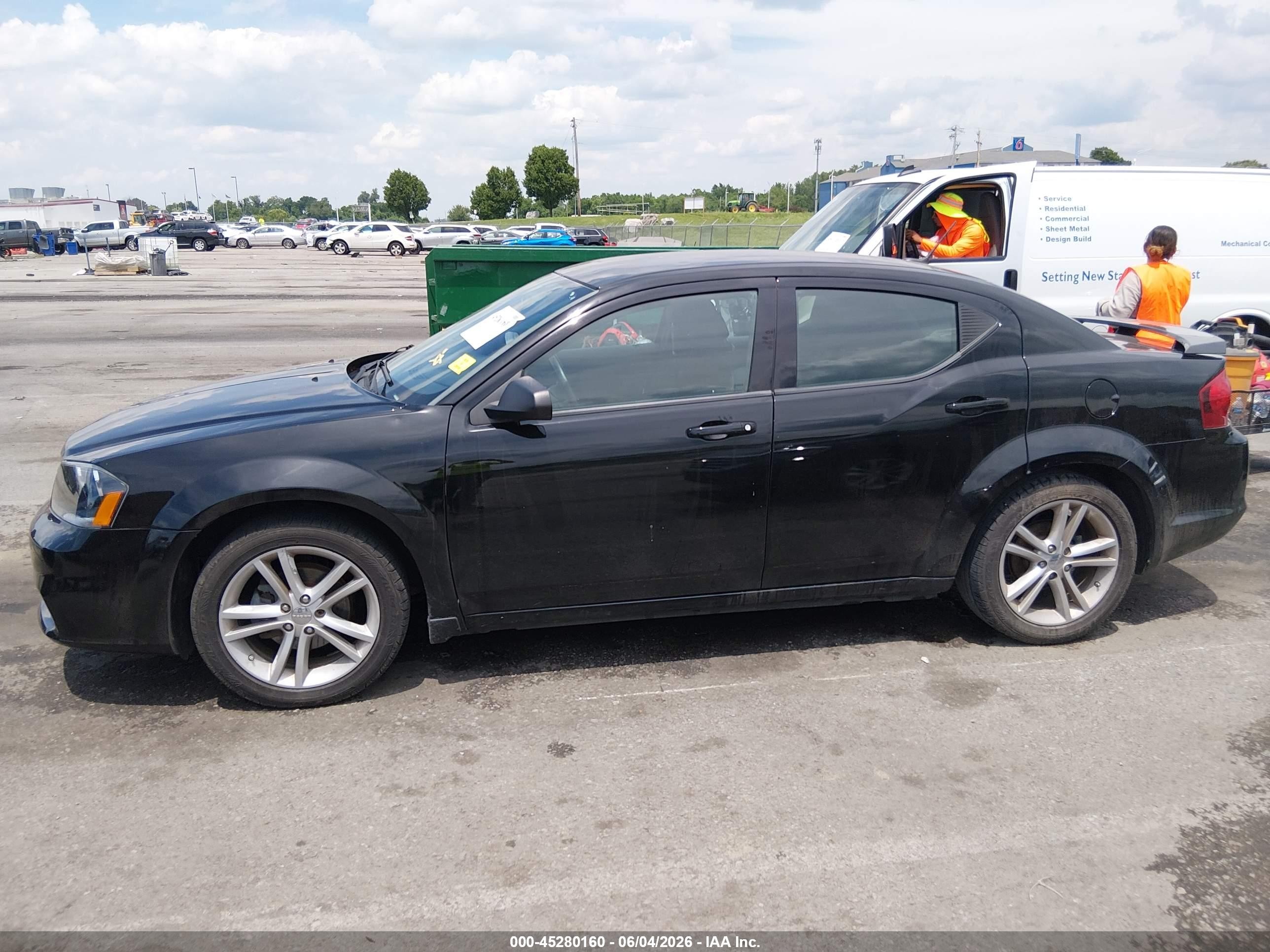 2014 Dodge Avenger Se Black vin: 1C3CDZAG7EN129711