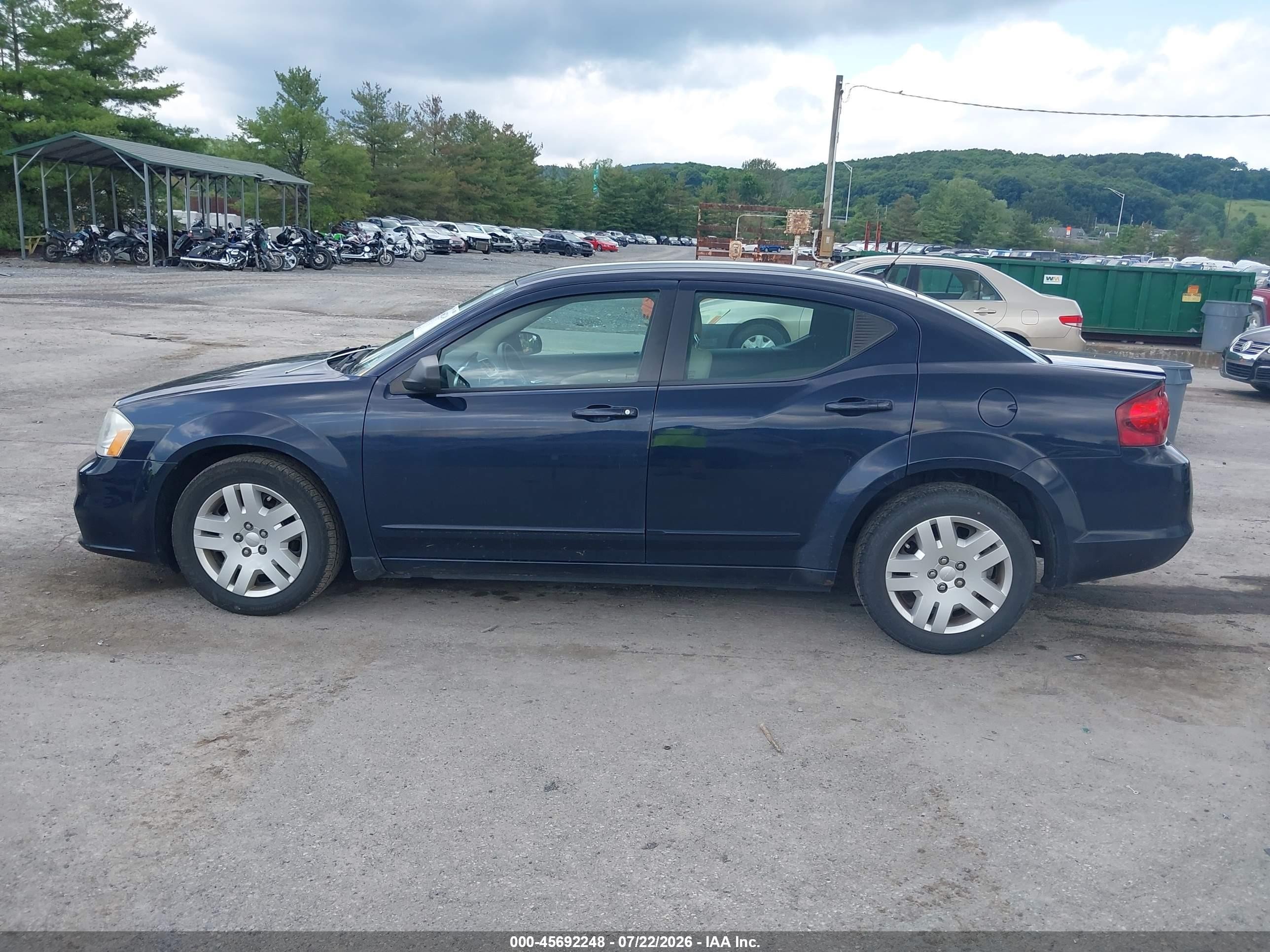2012 Dodge Avenger Se Dark Blue vin: 1C3CDZAG8CN309356