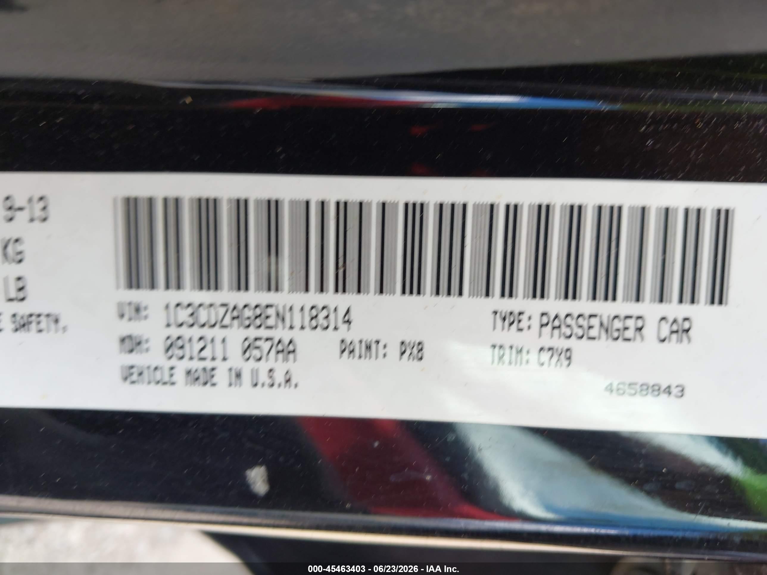 2014 Dodge Avenger Se Black vin: 1C3CDZAG8EN118314