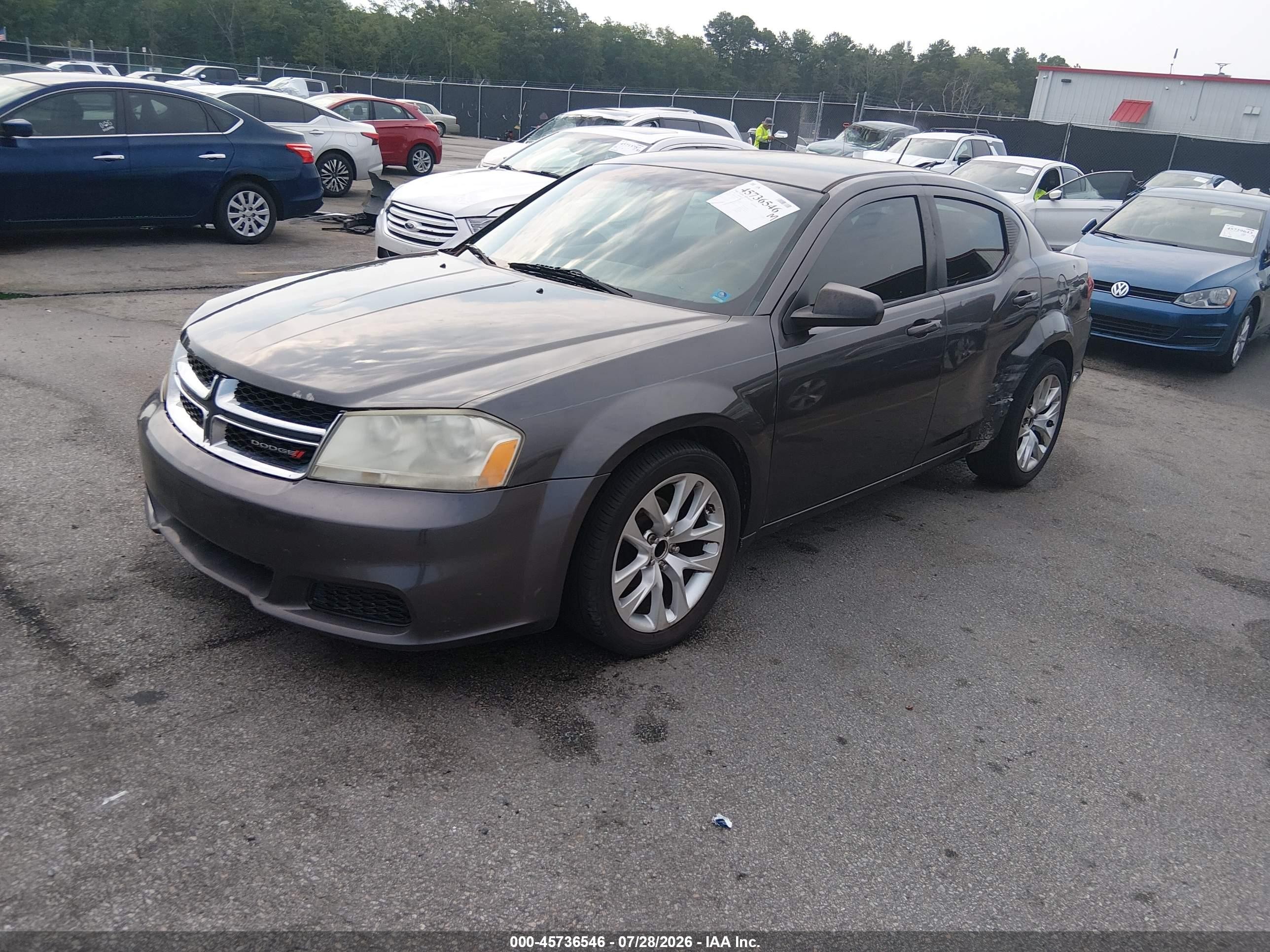 2014 Dodge Avenger Se Gray vin: 1C3CDZAG8EN234581