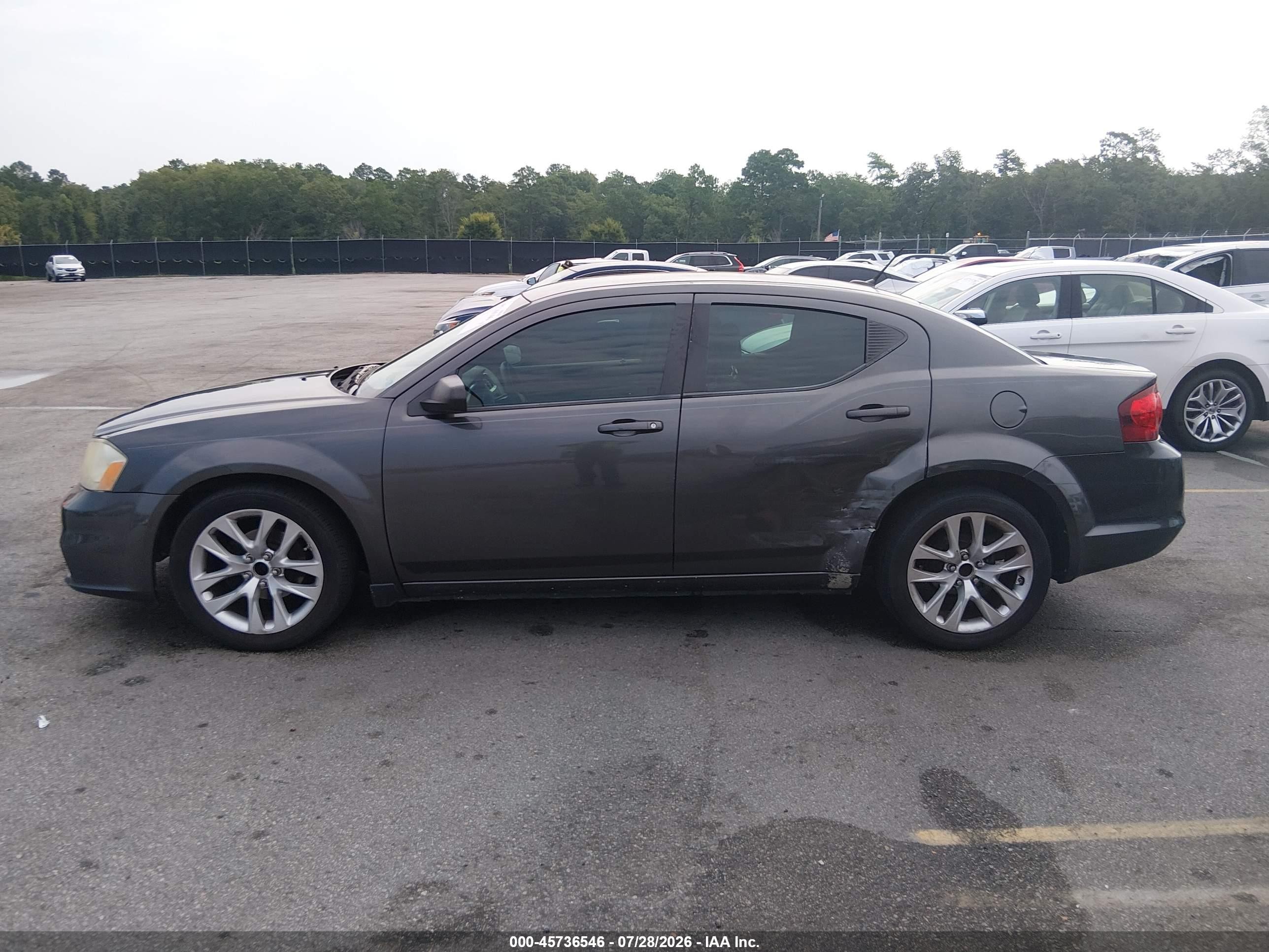 2014 Dodge Avenger Se Gray vin: 1C3CDZAG8EN234581