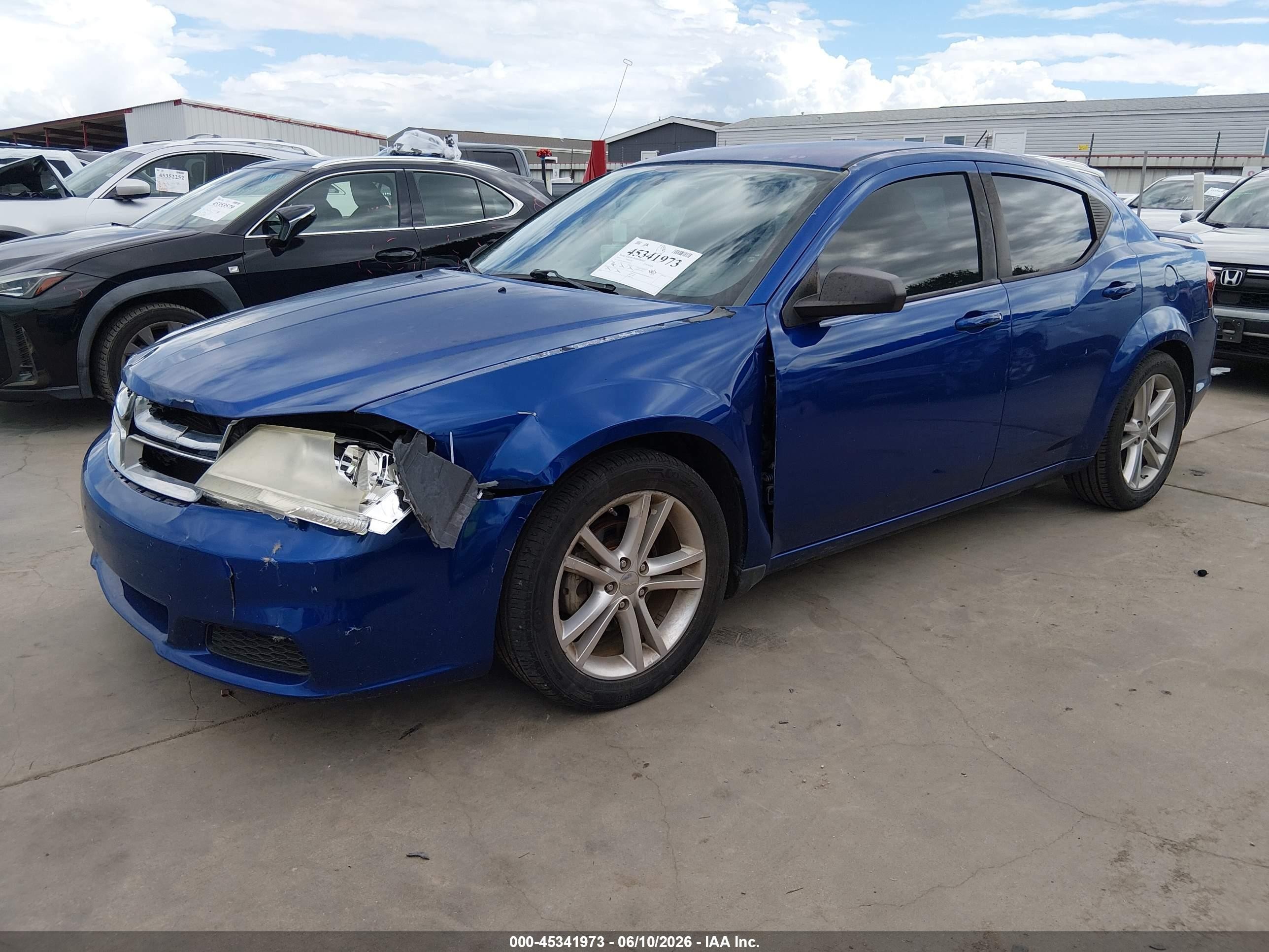 2012 Dodge Avenger Se Blue vin: 1C3CDZAG9CN314534