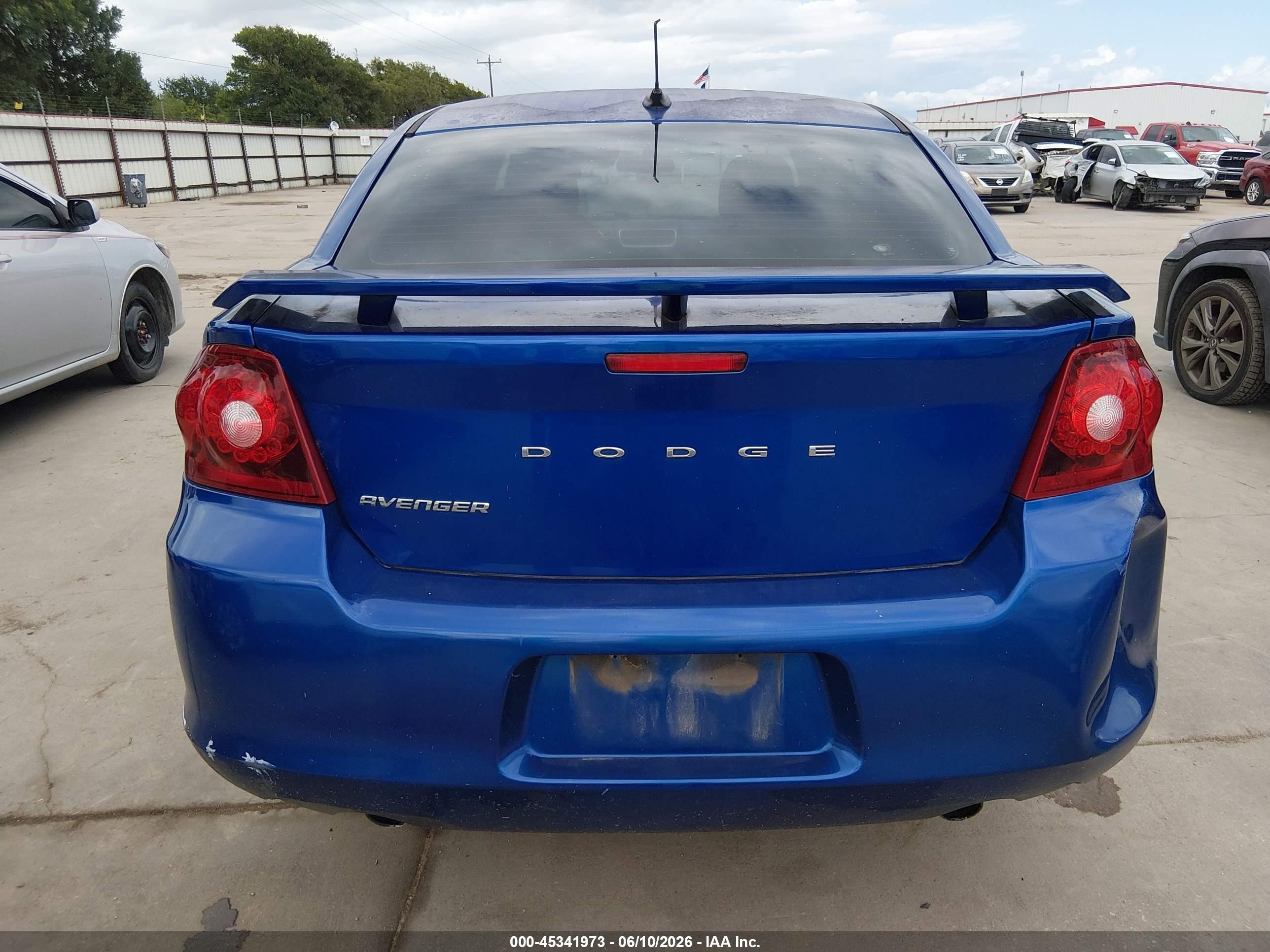 2012 Dodge Avenger Se Blue vin: 1C3CDZAG9CN314534