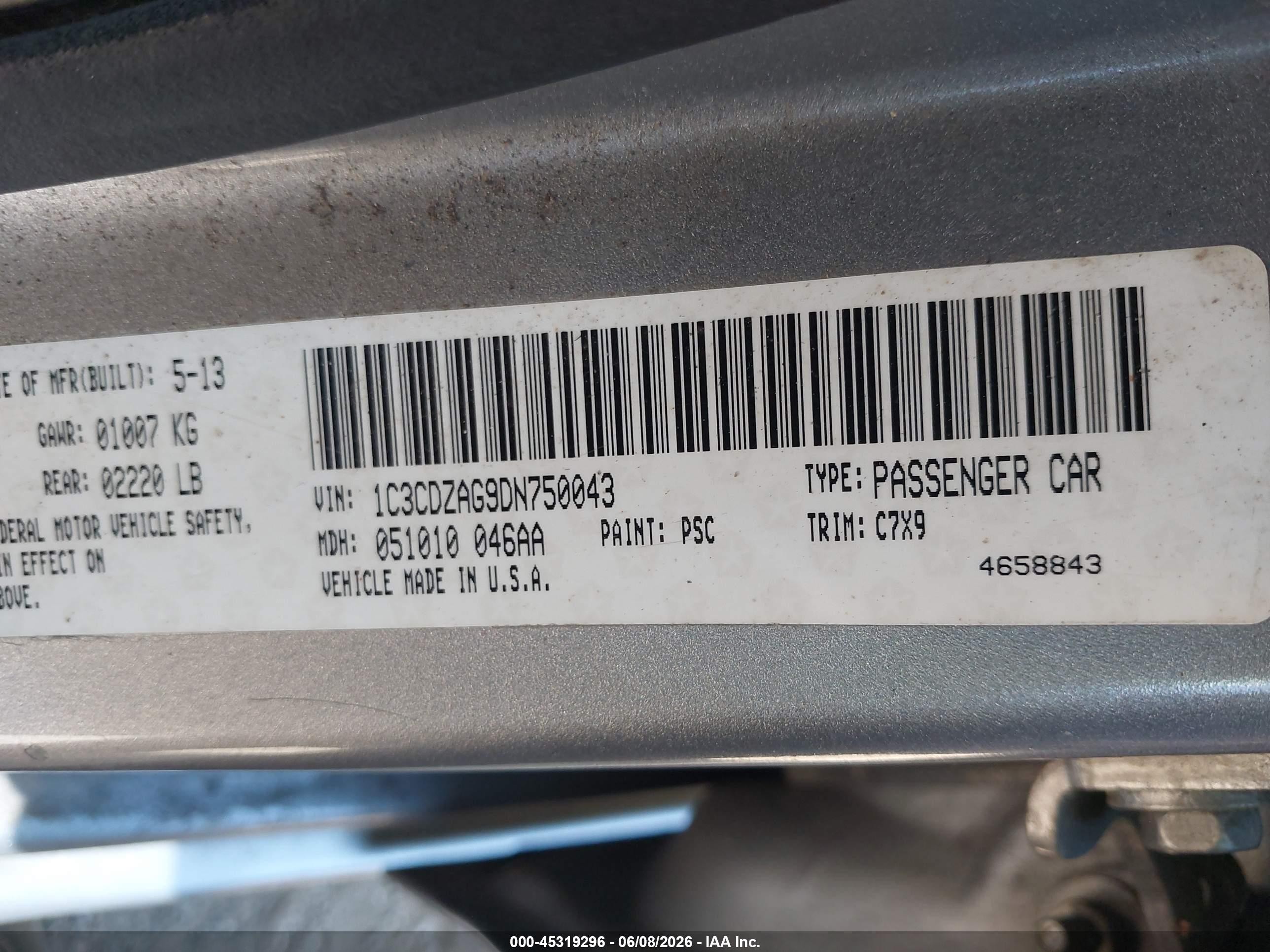 2013 Dodge Avenger Se V6 Silver vin: 1C3CDZAG9DN750043