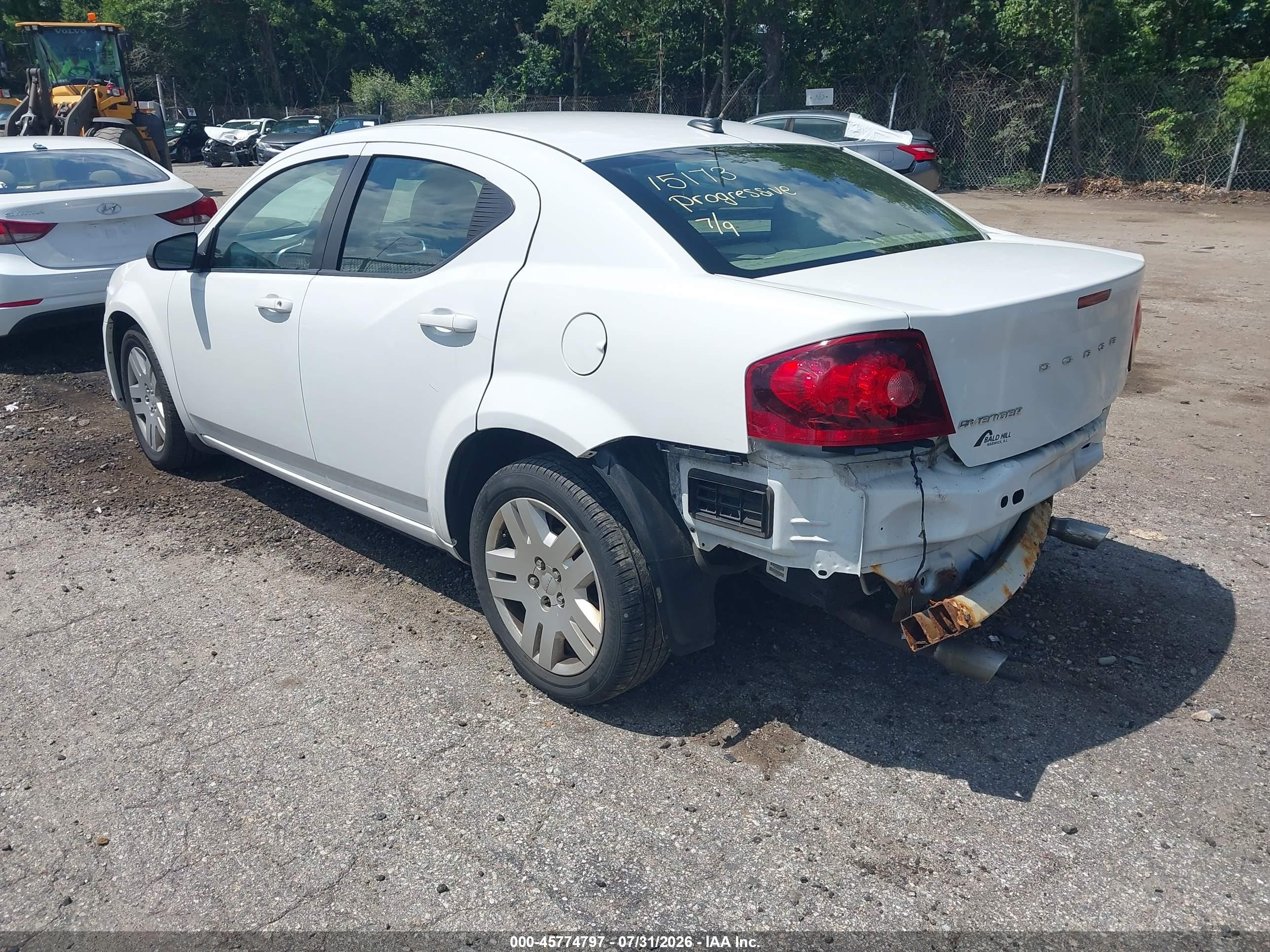 2013 Dodge Avenger Se V6 White vin: 1C3CDZAGXDN772620