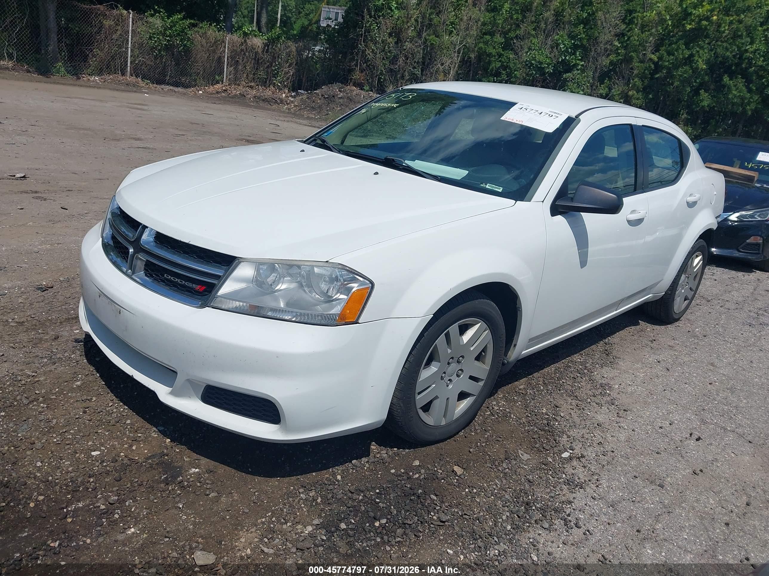2013 Dodge Avenger Se V6 White vin: 1C3CDZAGXDN772620