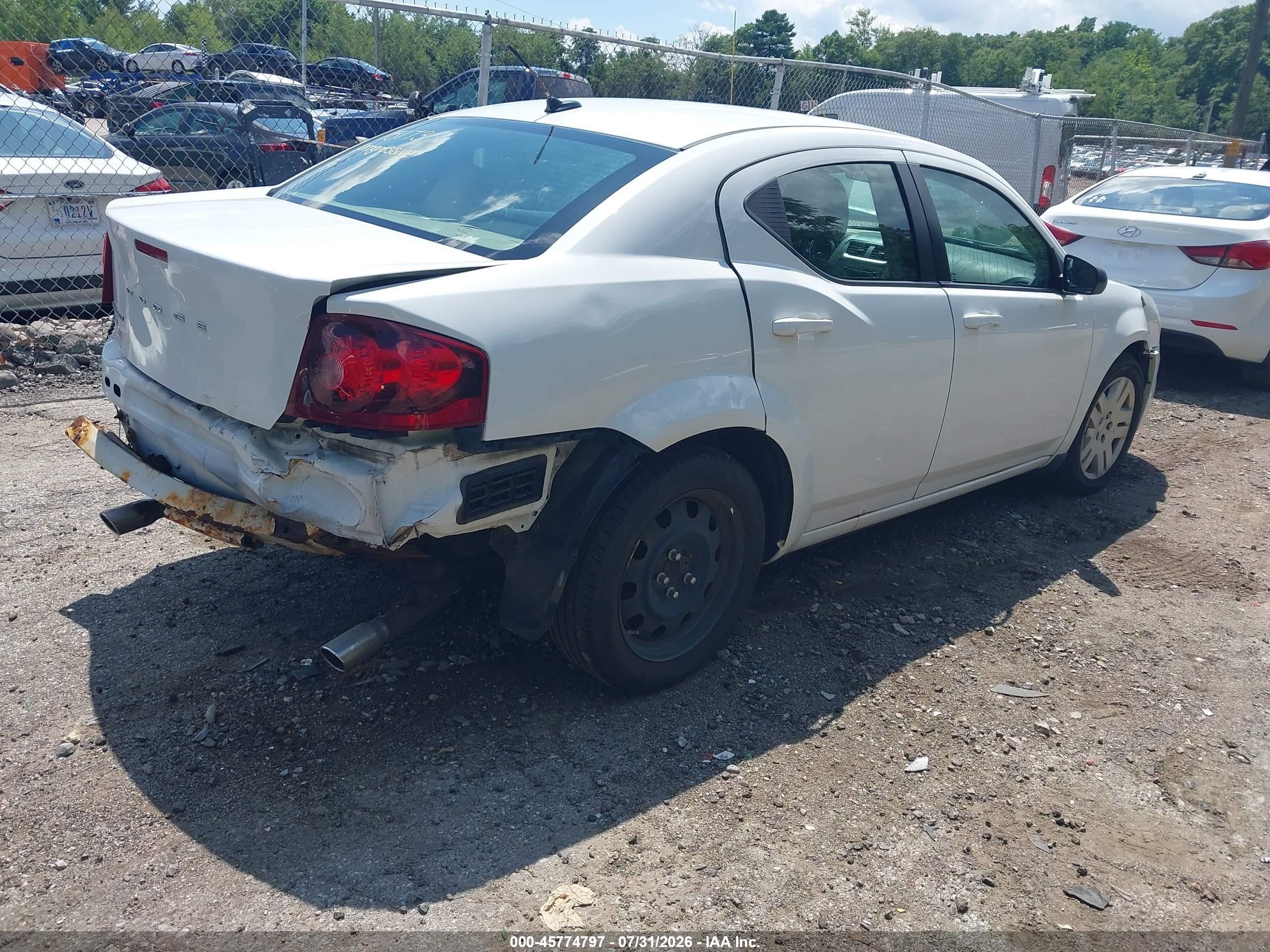 2013 Dodge Avenger Se V6 White vin: 1C3CDZAGXDN772620