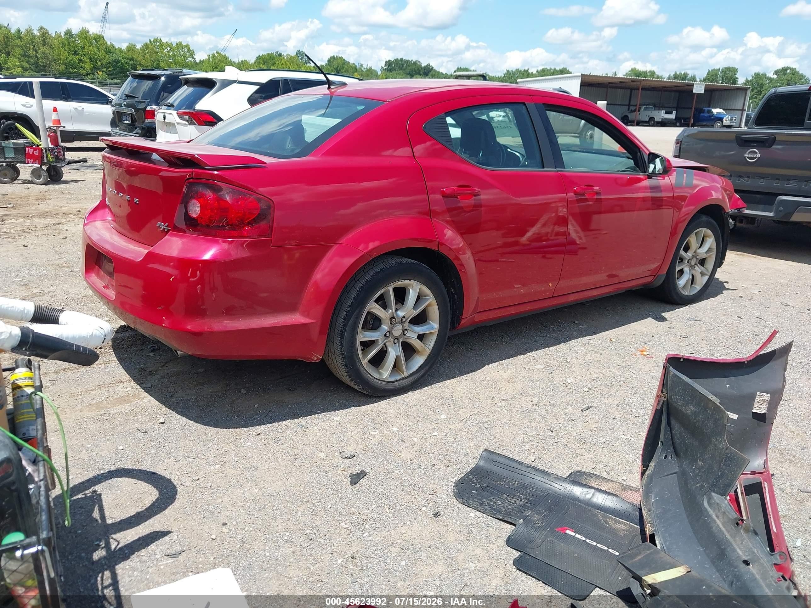 2014 Dodge Avenger R/t Red vin: 1C3CDZBG8EN167494