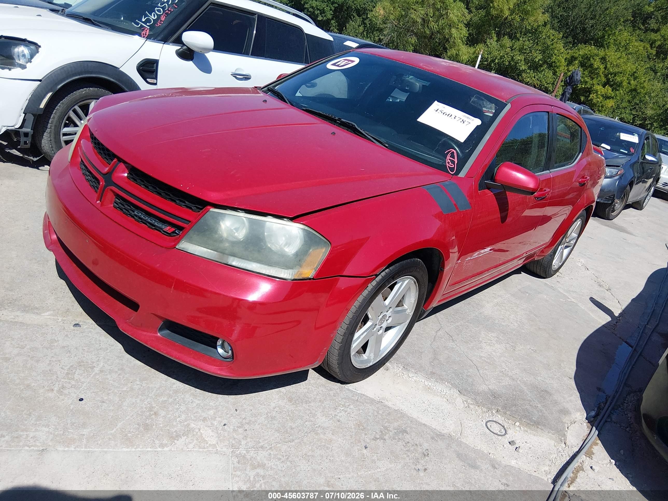 2013 Dodge Avenger R/t Red vin: 1C3CDZBG9DN562606