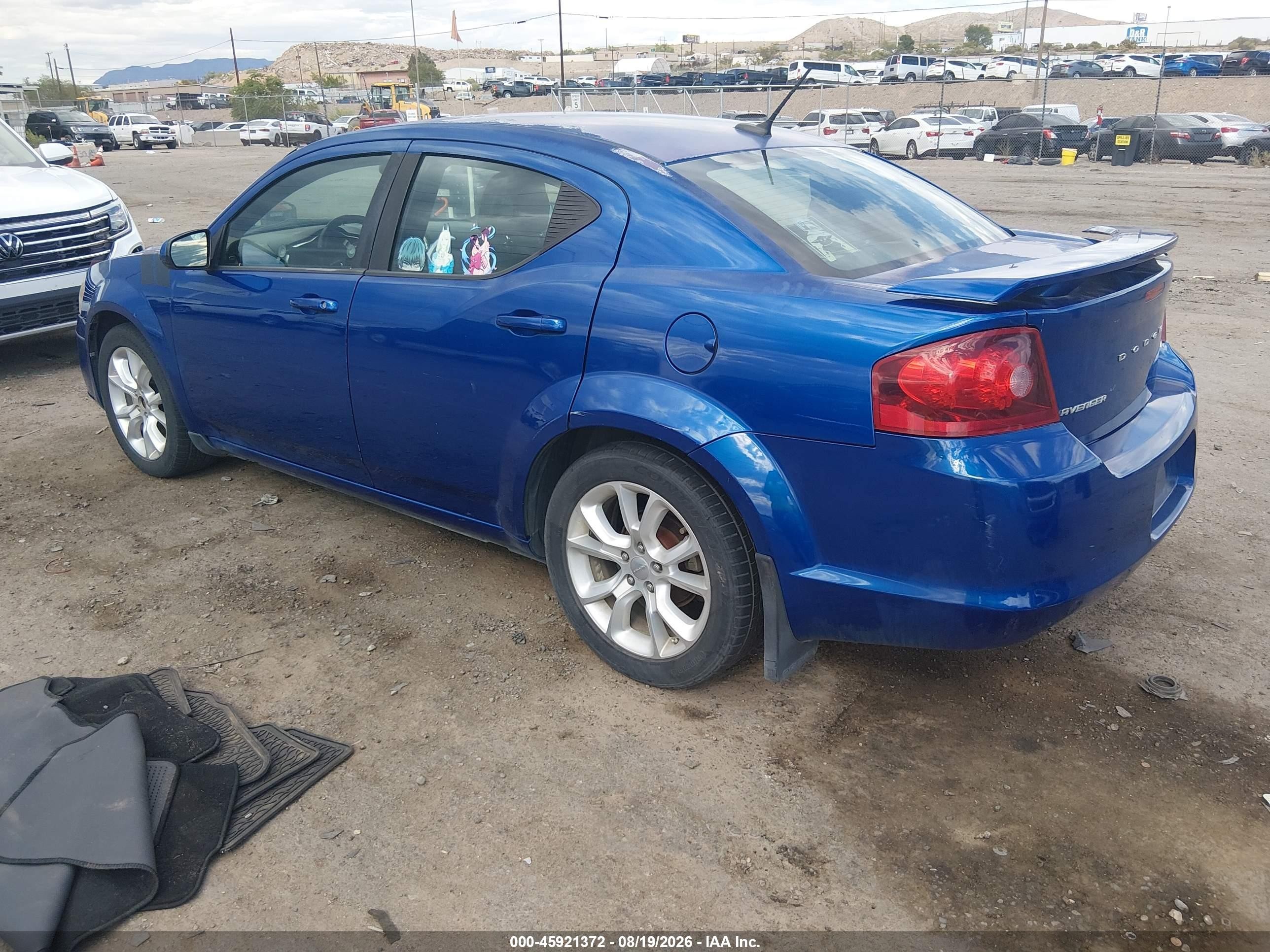 2014 Dodge Avenger R/t Blue vin: 1C3CDZBGXEN166346